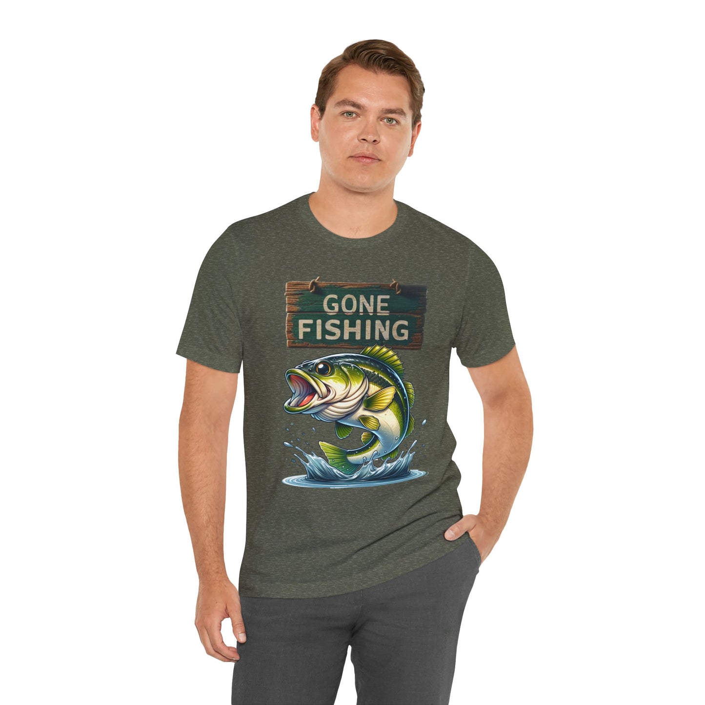 Gone Fishing Unisex Short Sleeve Tee - Perfect for Anglers and Nature Lovers
