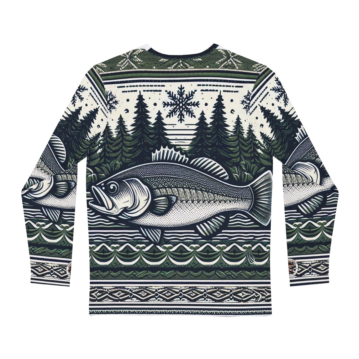 Long Sleeve Shirt Bub's Bait Shack Green Bass Ugly Christmas Sweater