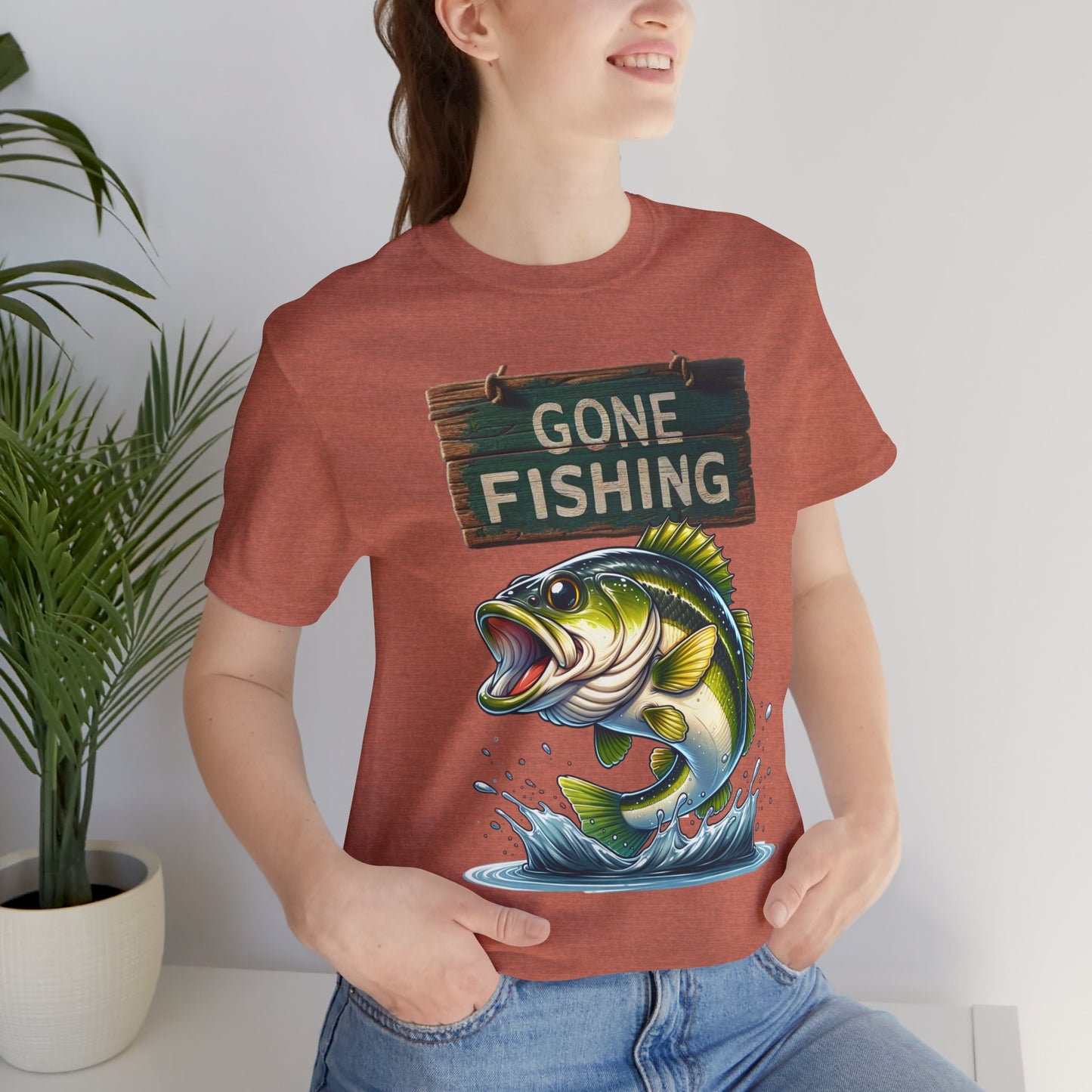 Gone Fishing Unisex Short Sleeve Tee - Perfect for Anglers and Nature Lovers