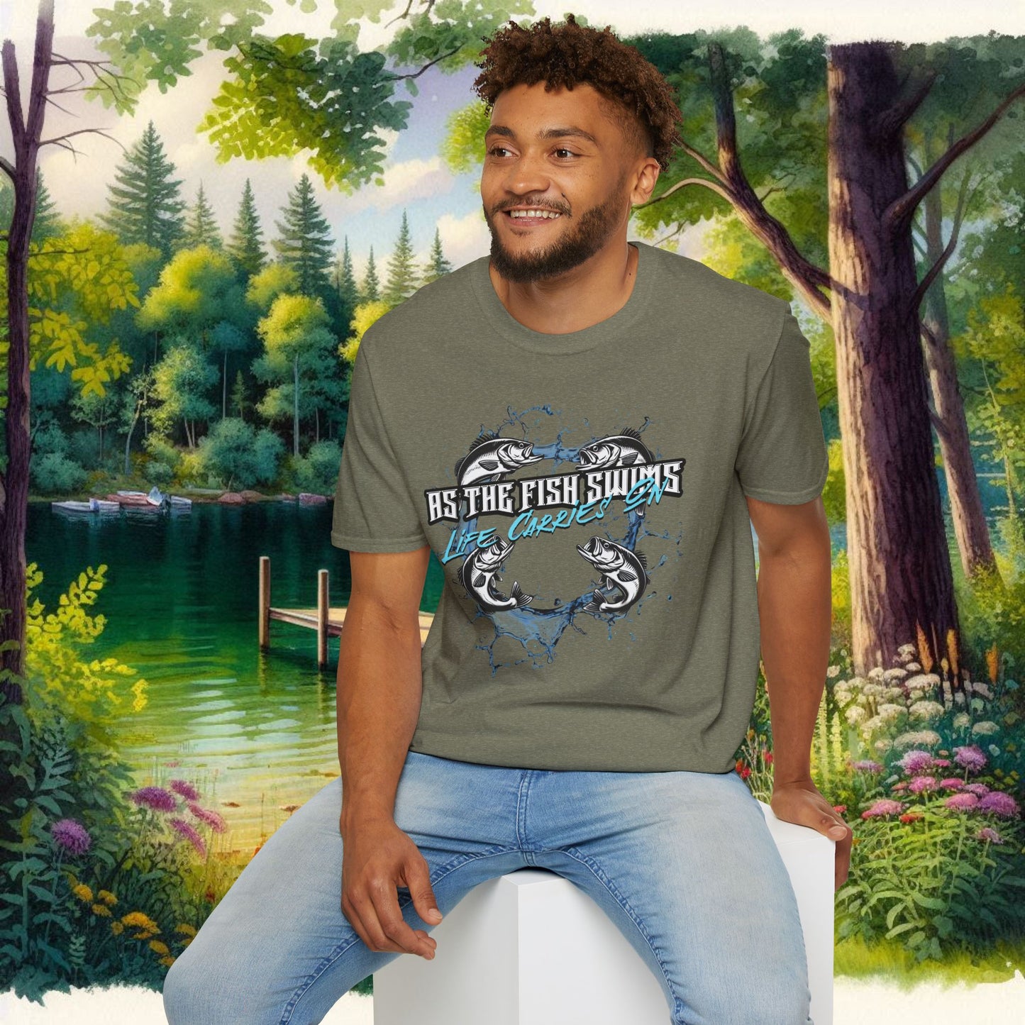 As the Fish Swims T-Shirt BBS Design