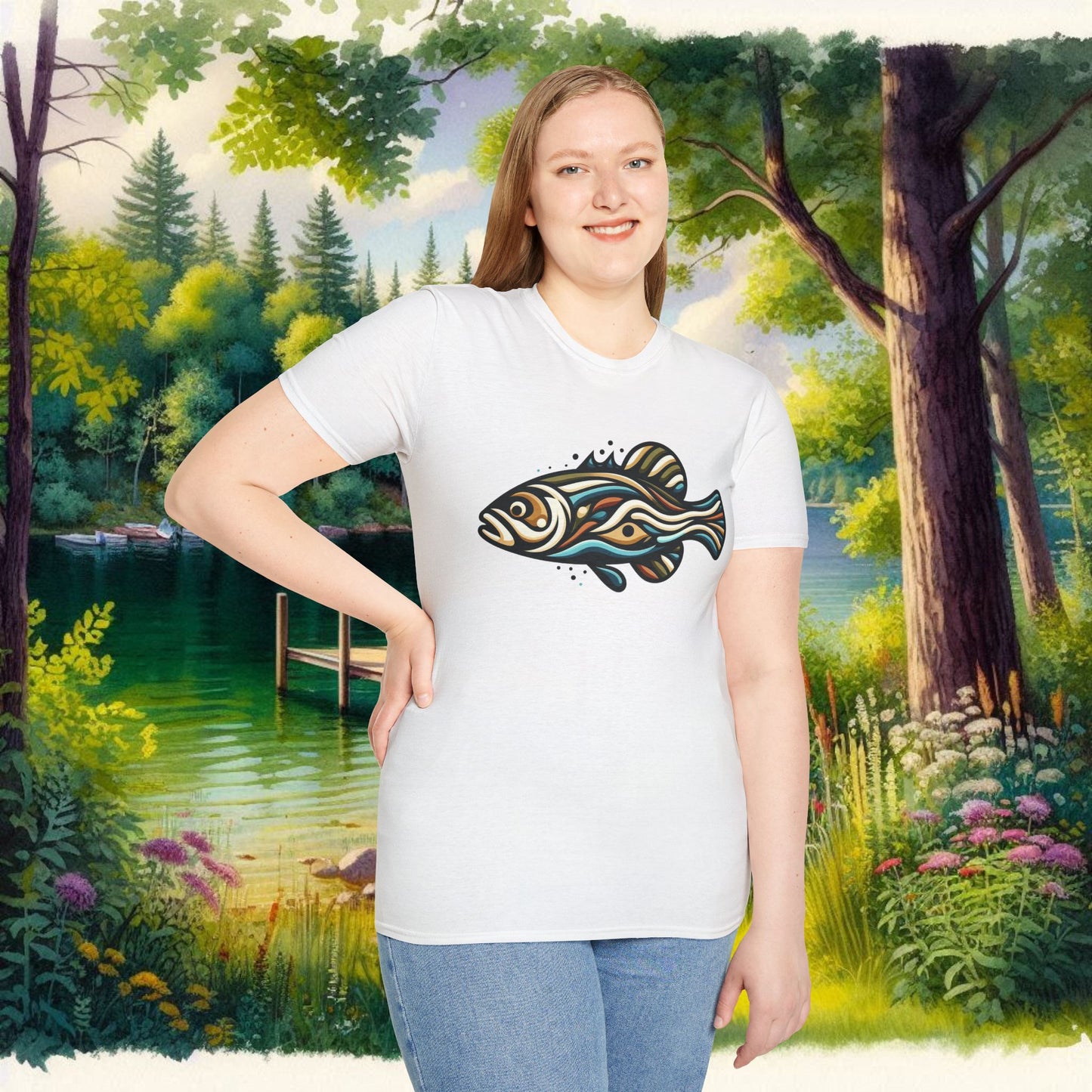Painted Bass Shirt Unisex Softstyle T-Shirt
