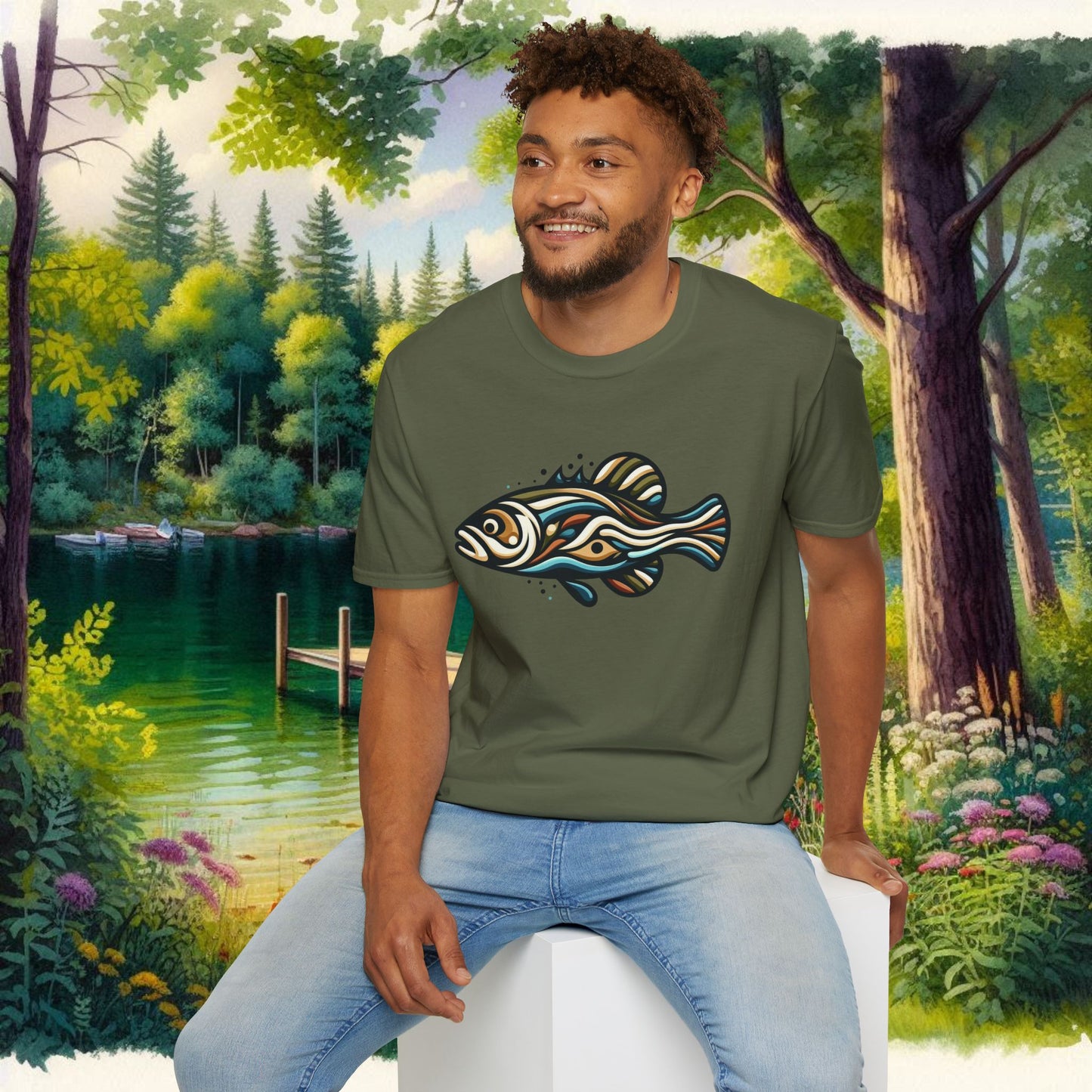 Painted Bass Shirt Unisex Softstyle T-Shirt