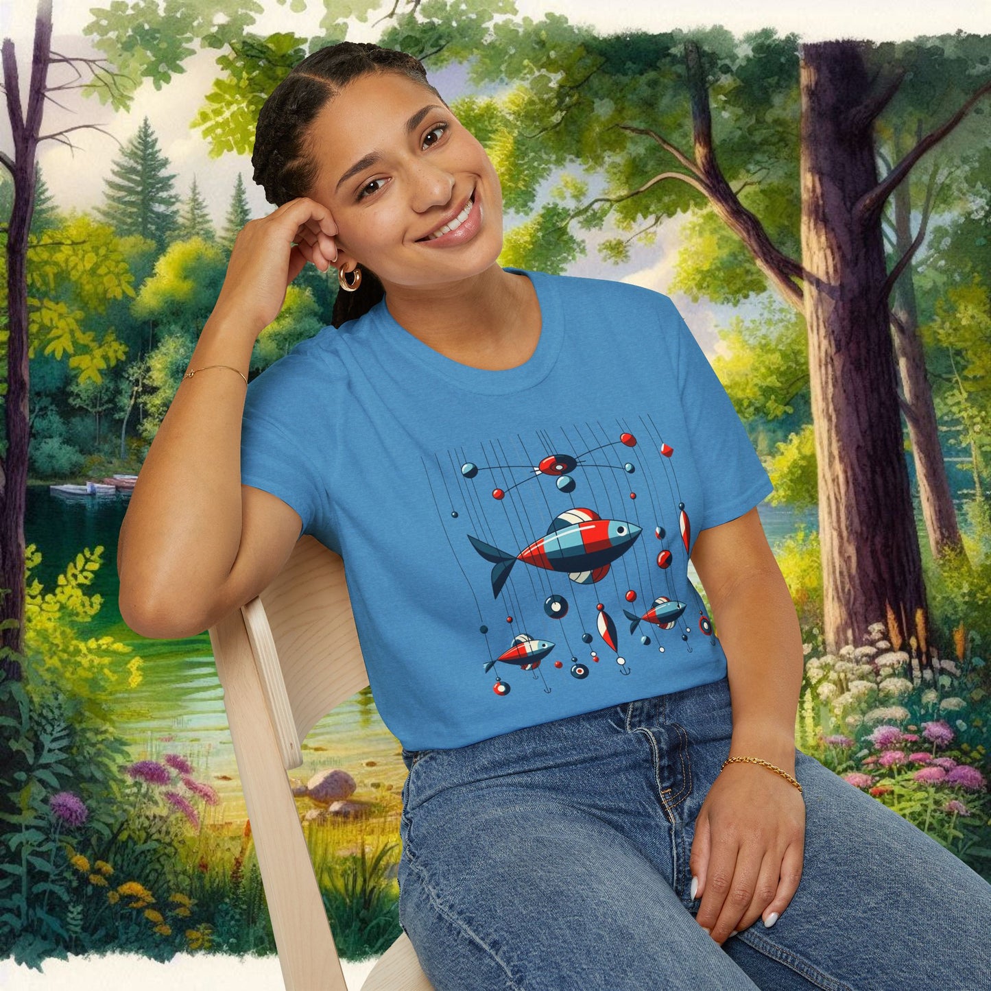 Mobile Fishing Unisex Softstyle T-Shirt
