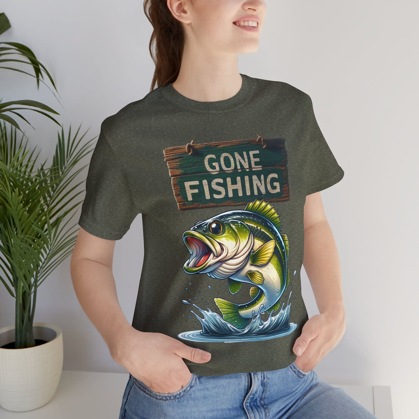 Gone Fishing Unisex Short Sleeve Tee - Perfect for Anglers and Nature Lovers
