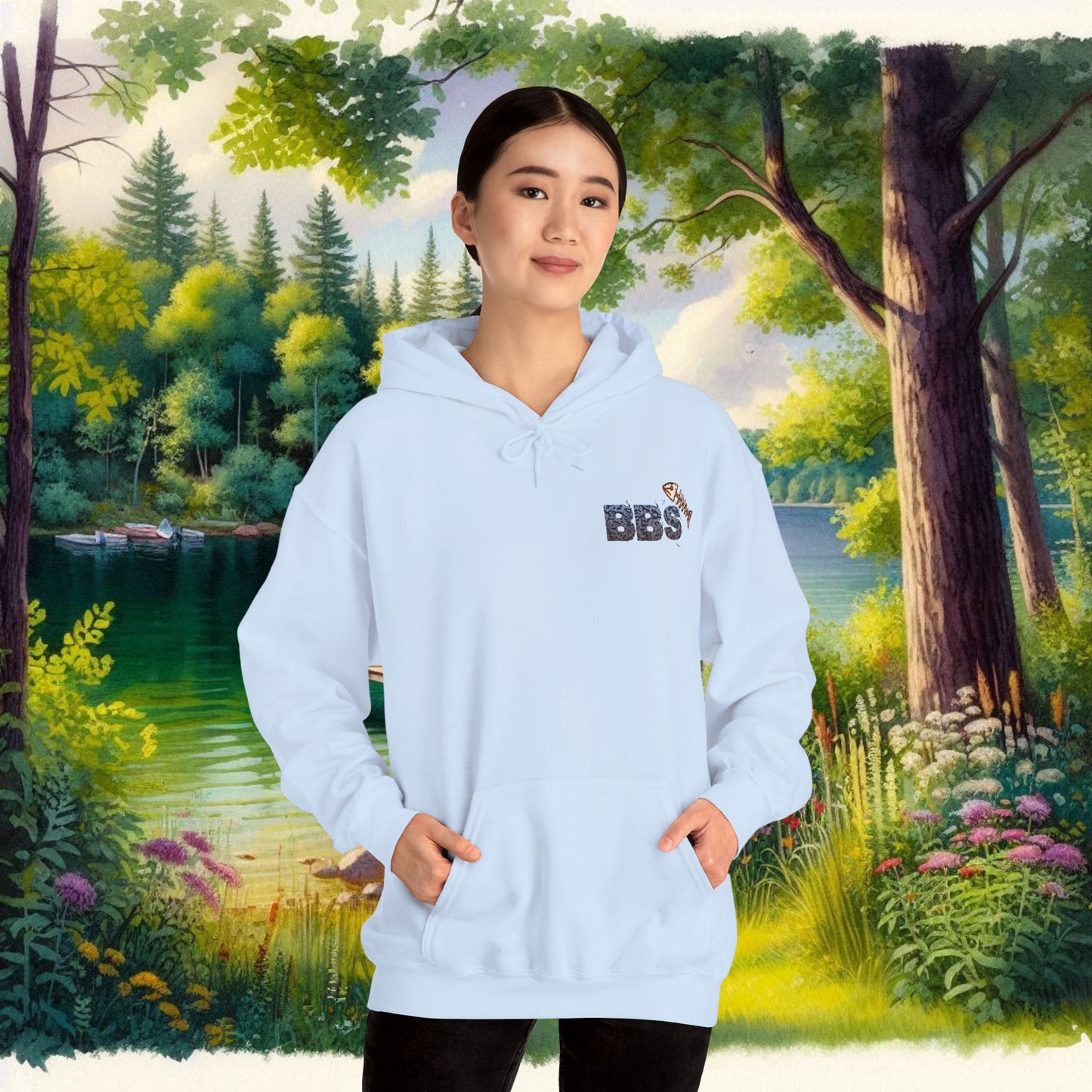 BBS Winter Bass Heavy Blend™ Hooded Sweatshirt with image on back