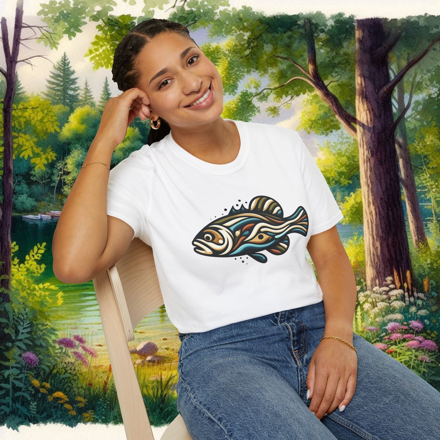 Painted Bass Shirt Unisex Softstyle T-Shirt