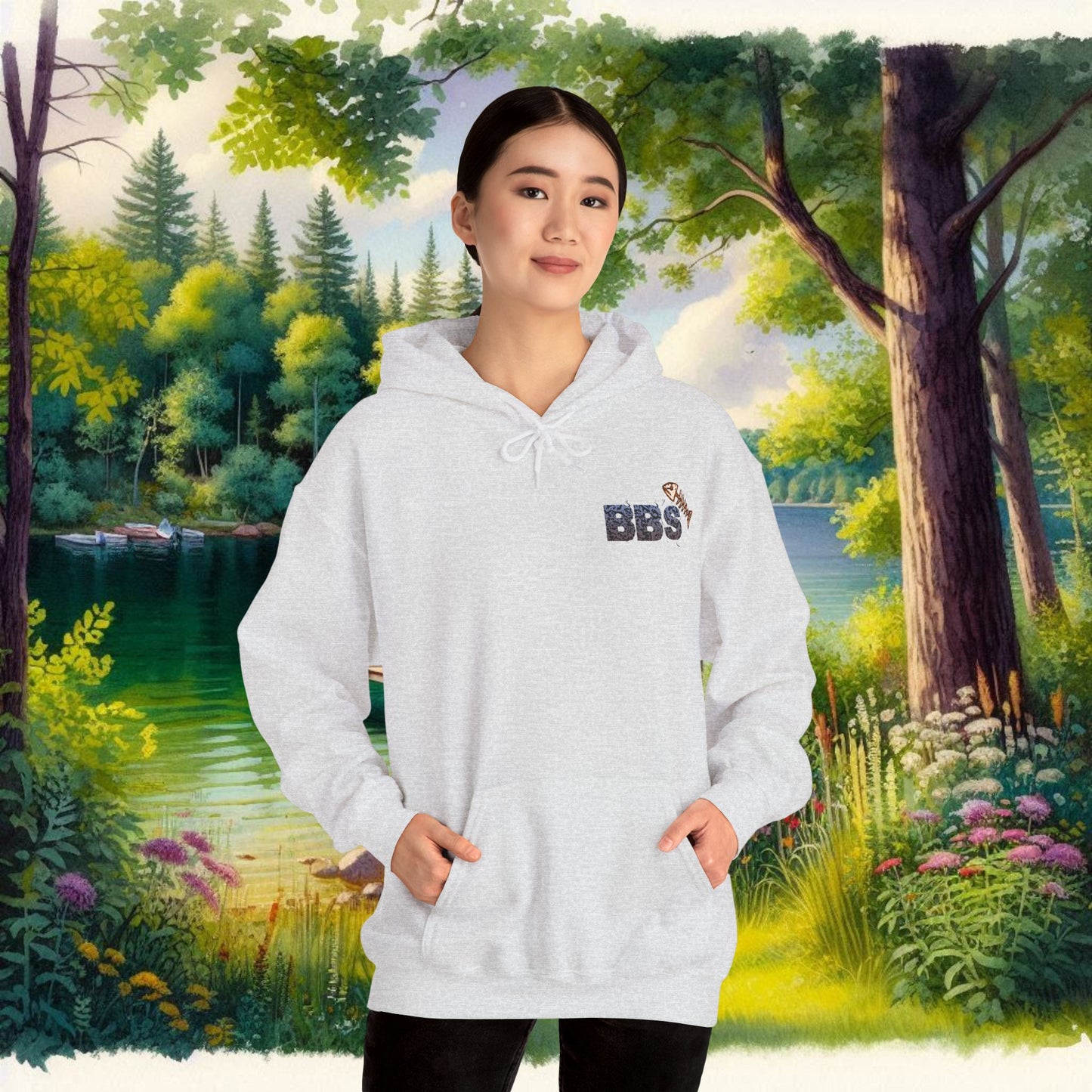 BBS Winter Bass Heavy Blend™ Hooded Sweatshirt with image on back