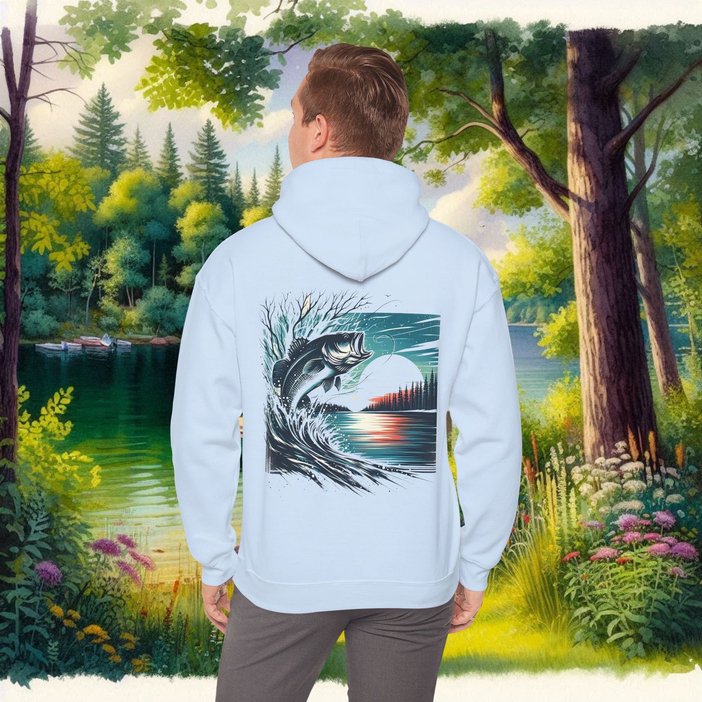 BBS Winter Bass Heavy Blend™ Hooded Sweatshirt with image on back