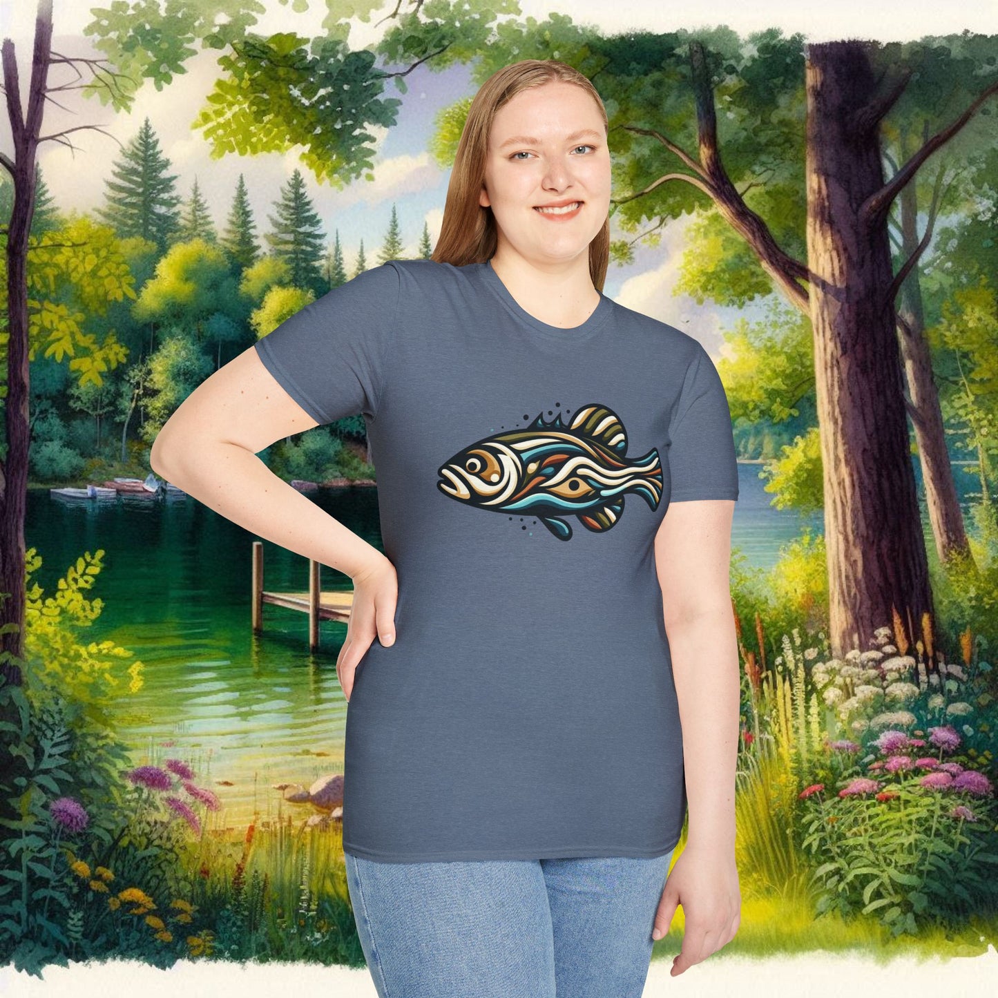 Painted Bass Shirt Unisex Softstyle T-Shirt