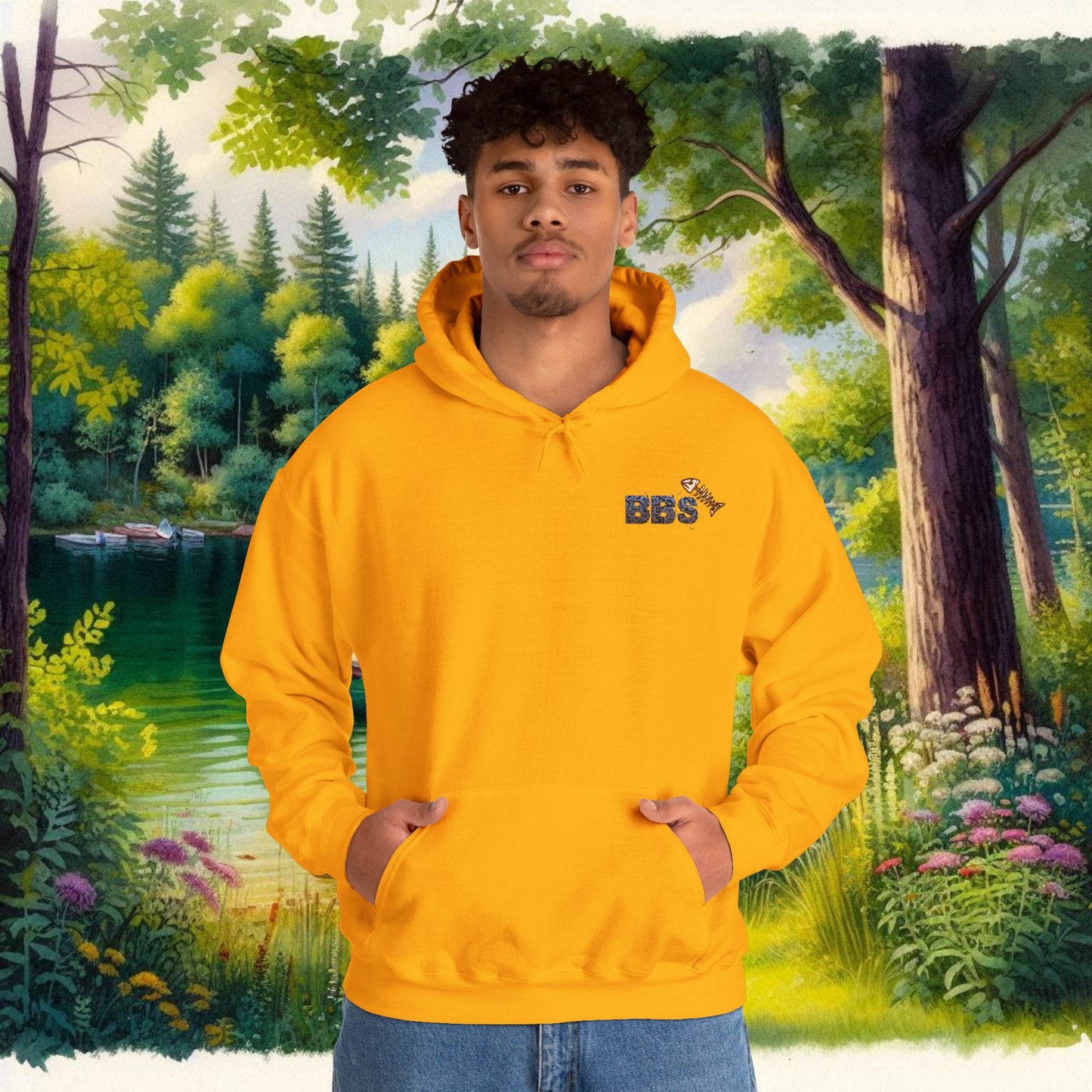 BBS Woodcut Bass Heavy Blend™ Hooded Sweatshirt