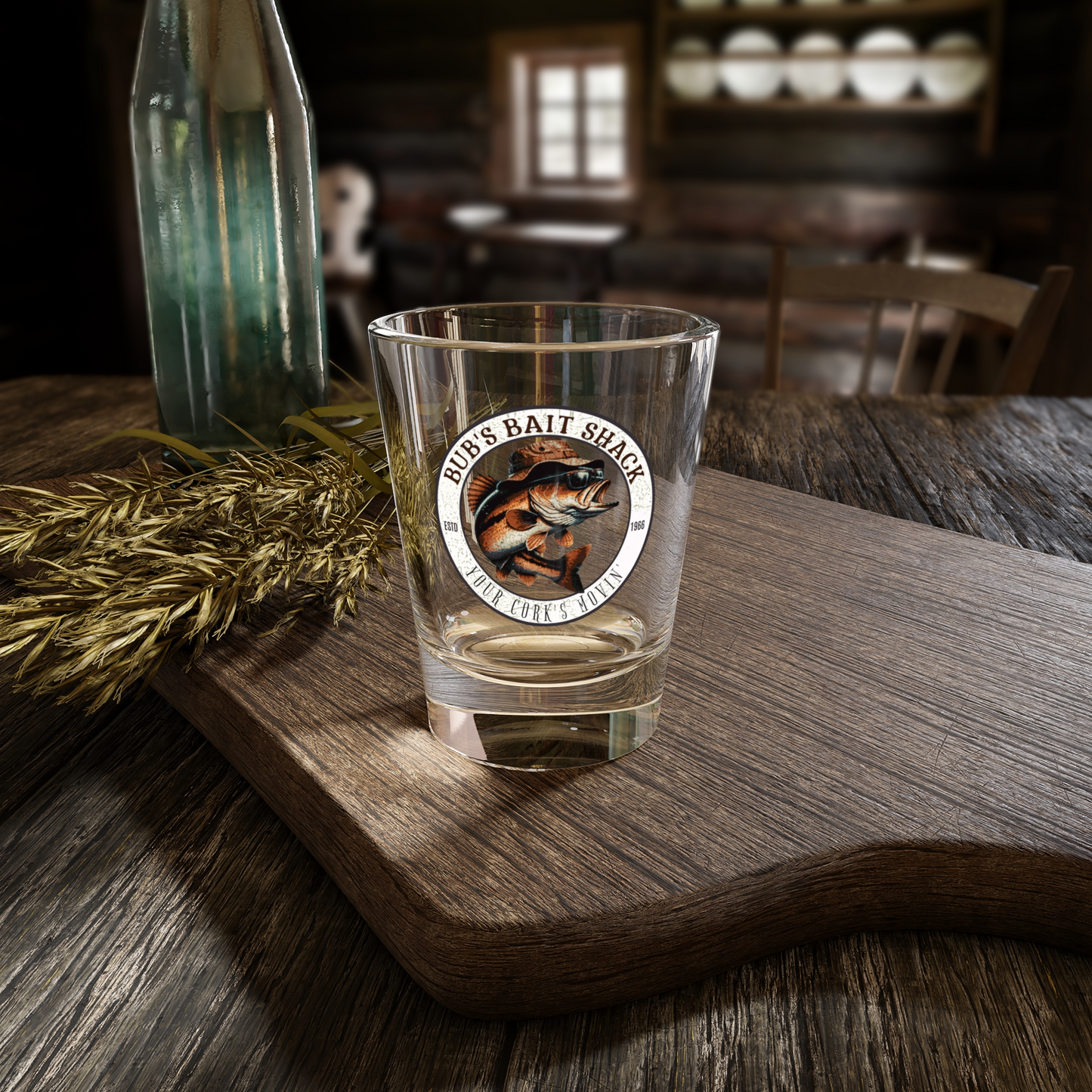 Shot Glass - Bubs Bait Shack - Toasting The Day's Catch - 1.5oz