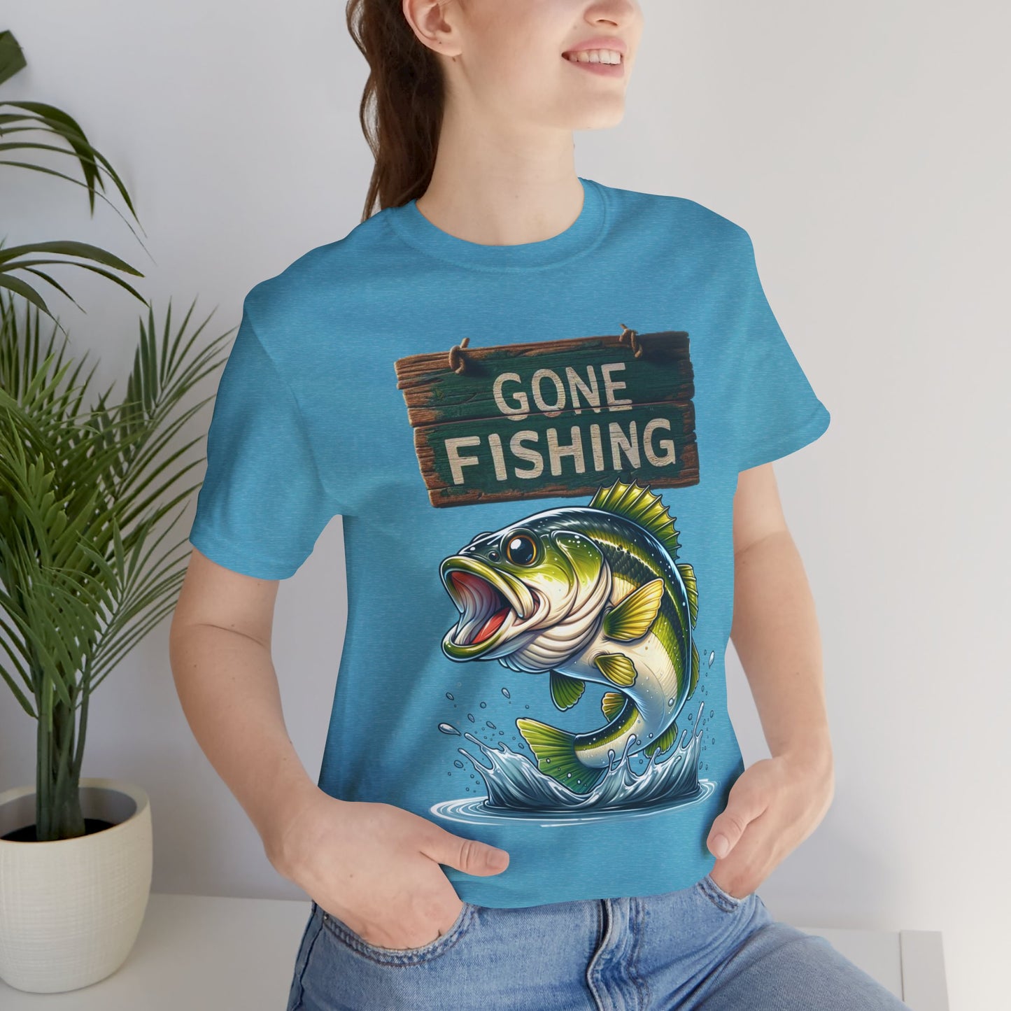 Gone Fishing Unisex Short Sleeve Tee - Perfect for Anglers and Nature Lovers