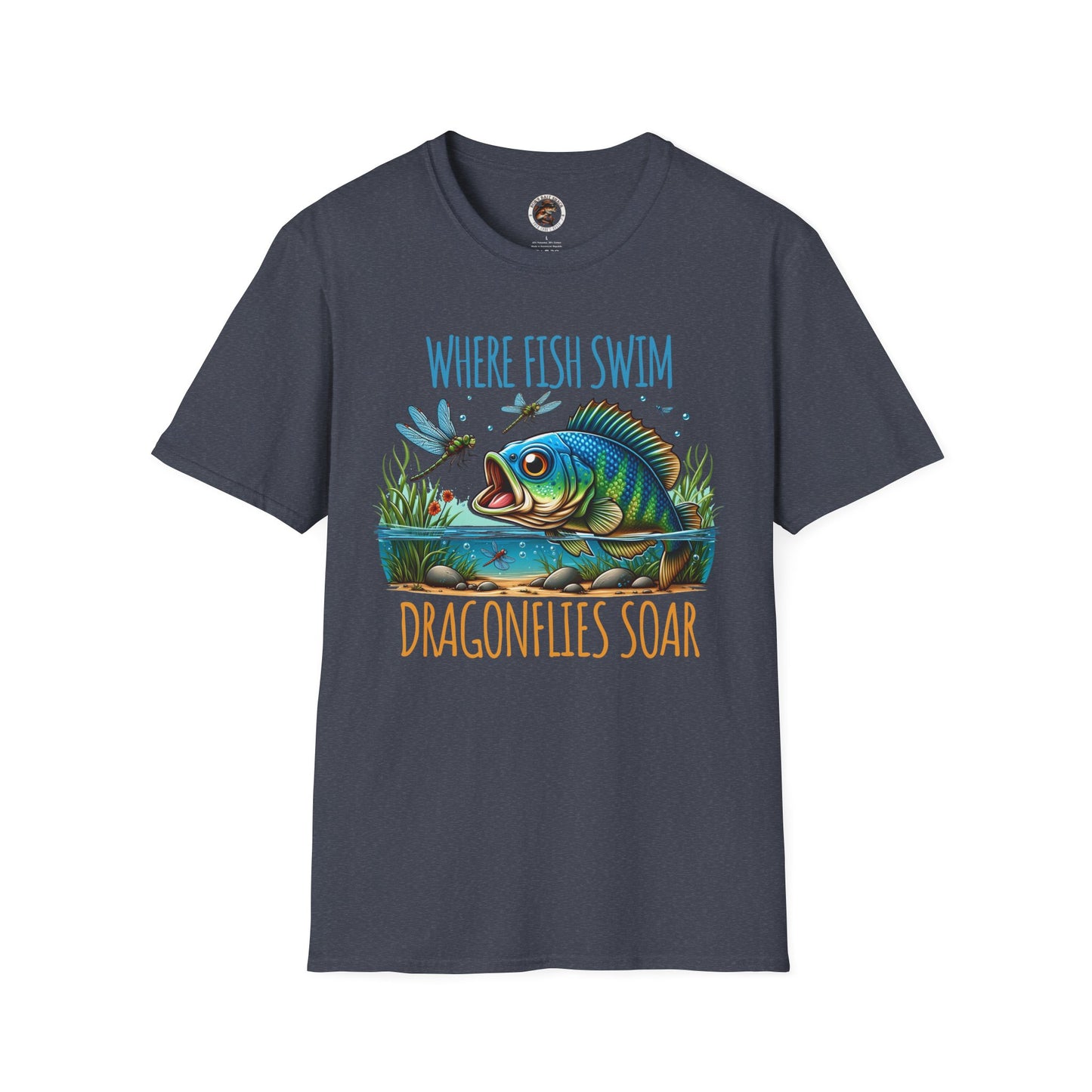 Where Fish Swim, Dragonflies Soar Design T-shirt