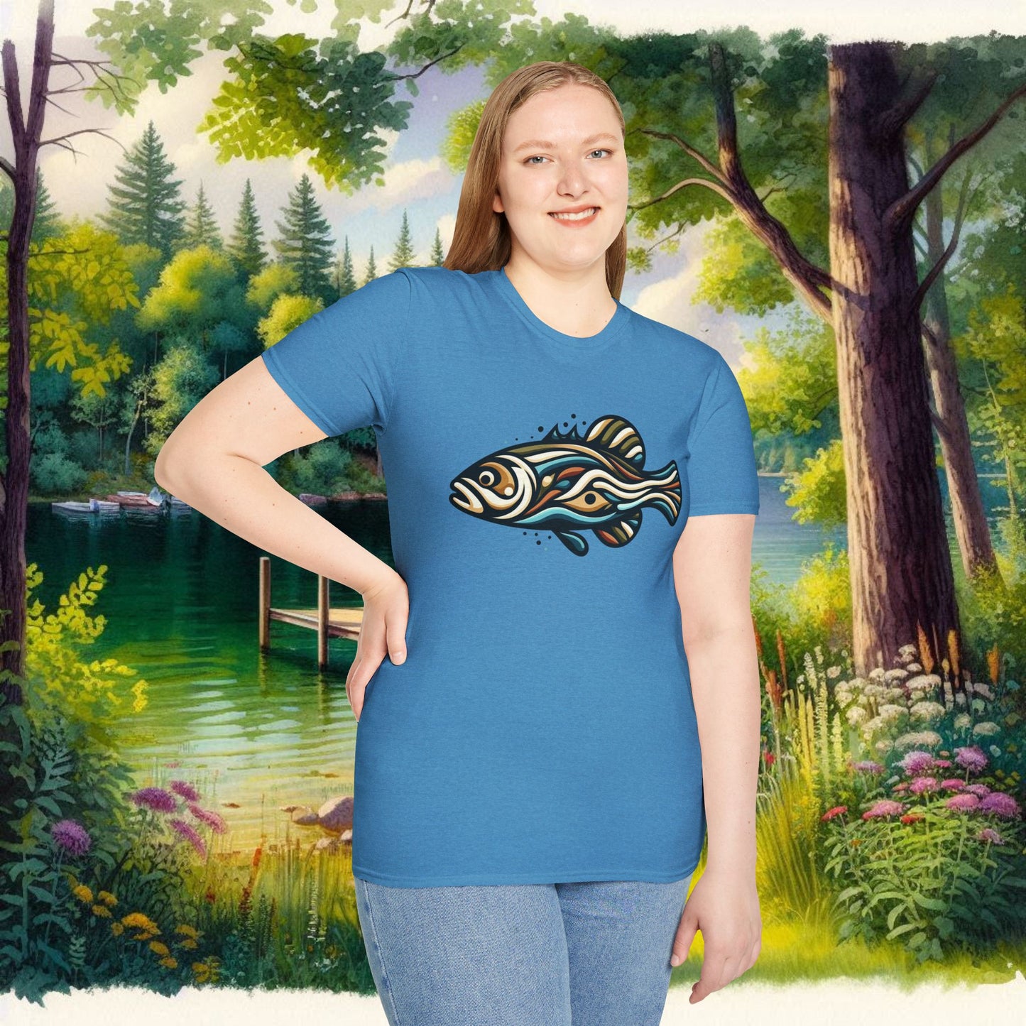 Painted Bass Shirt Unisex Softstyle T-Shirt
