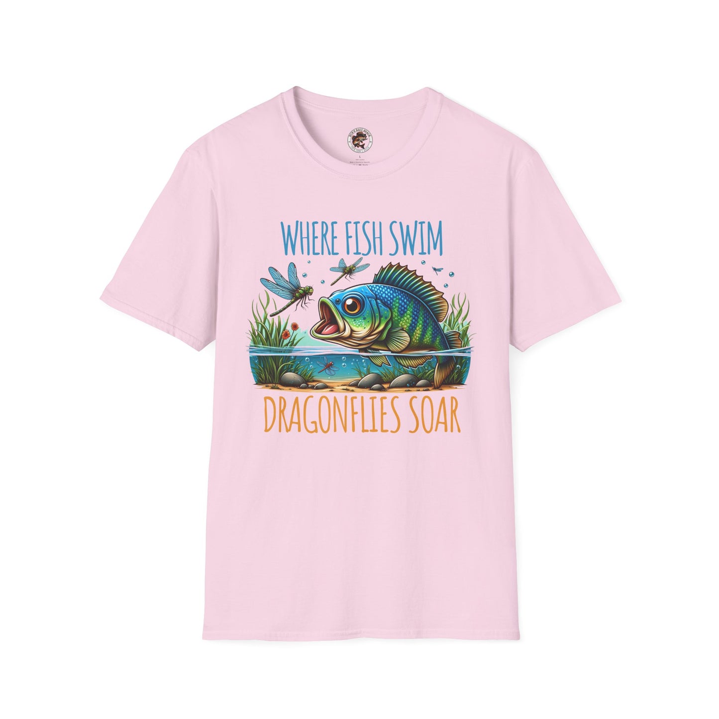 Where Fish Swim, Dragonflies Soar Design T-shirt