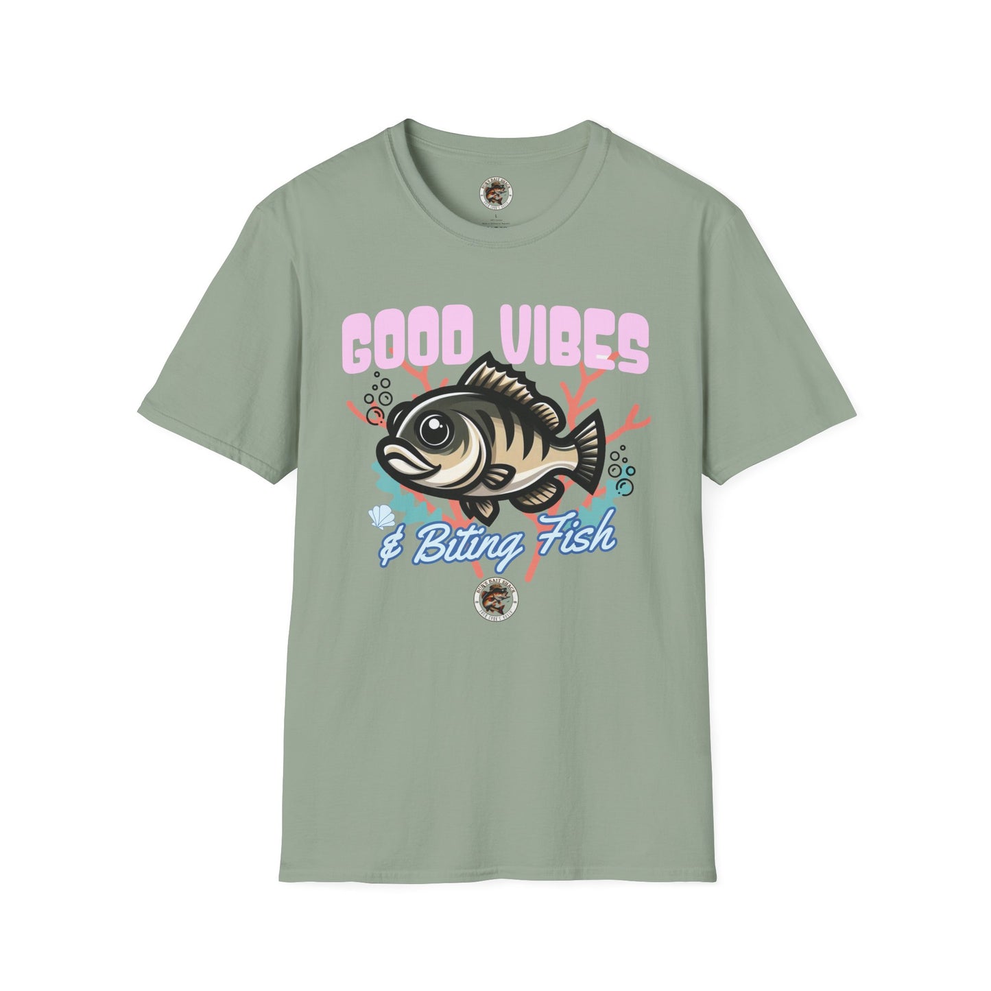 Good Vibes and Biting Fish Tee Unisex Softstyle T-Shirt