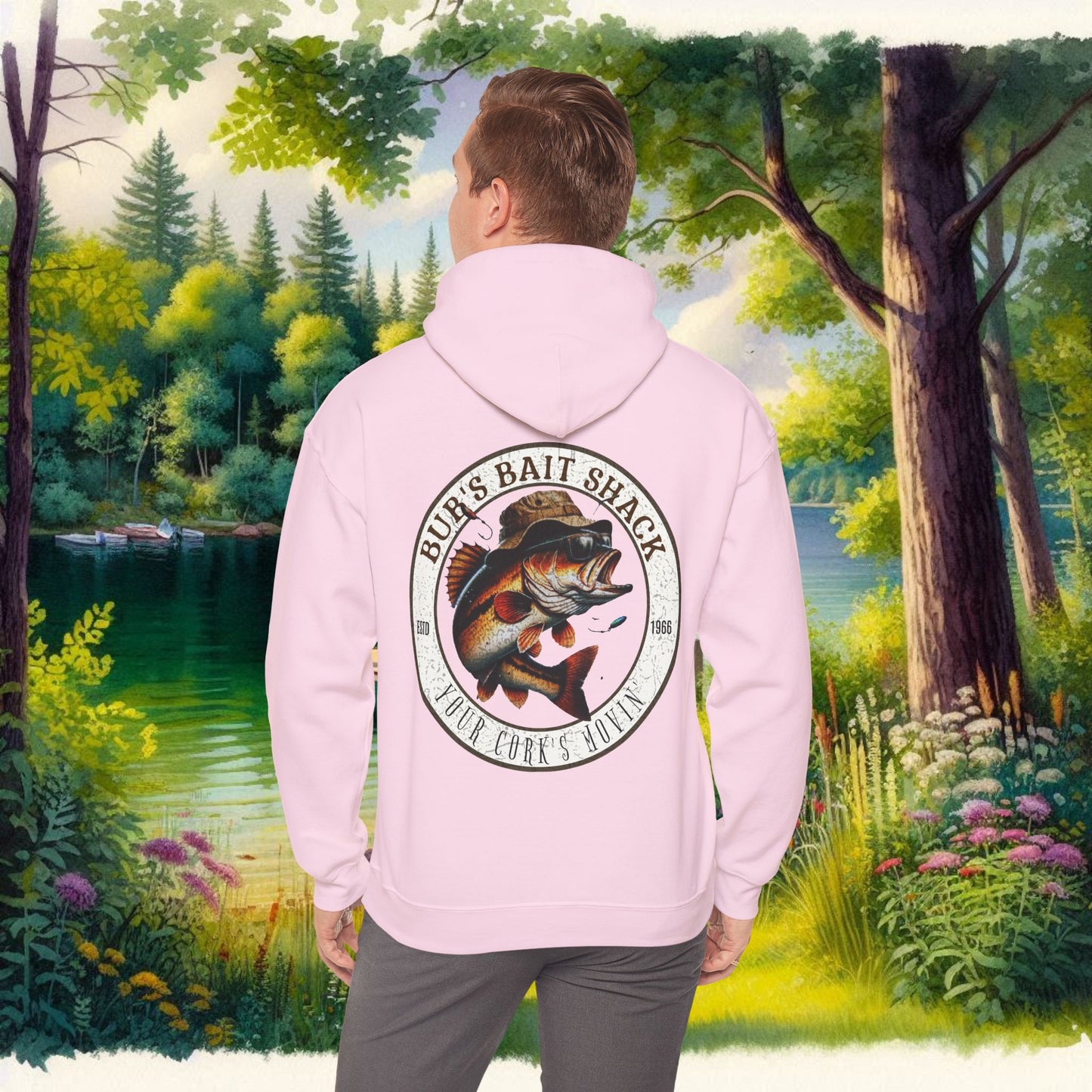 BBS Classic Hoodie Unisex Heavy Blend™ Hooded Sweatshirt with image on back