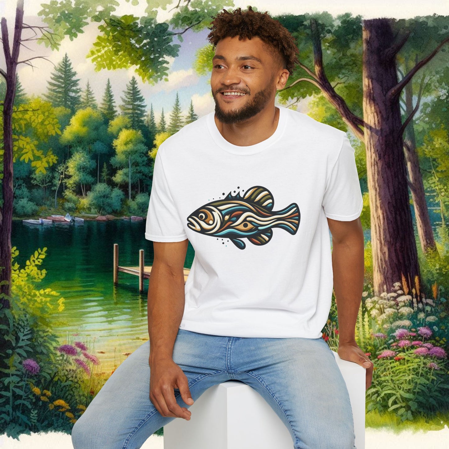 Painted Bass Shirt Unisex Softstyle T-Shirt
