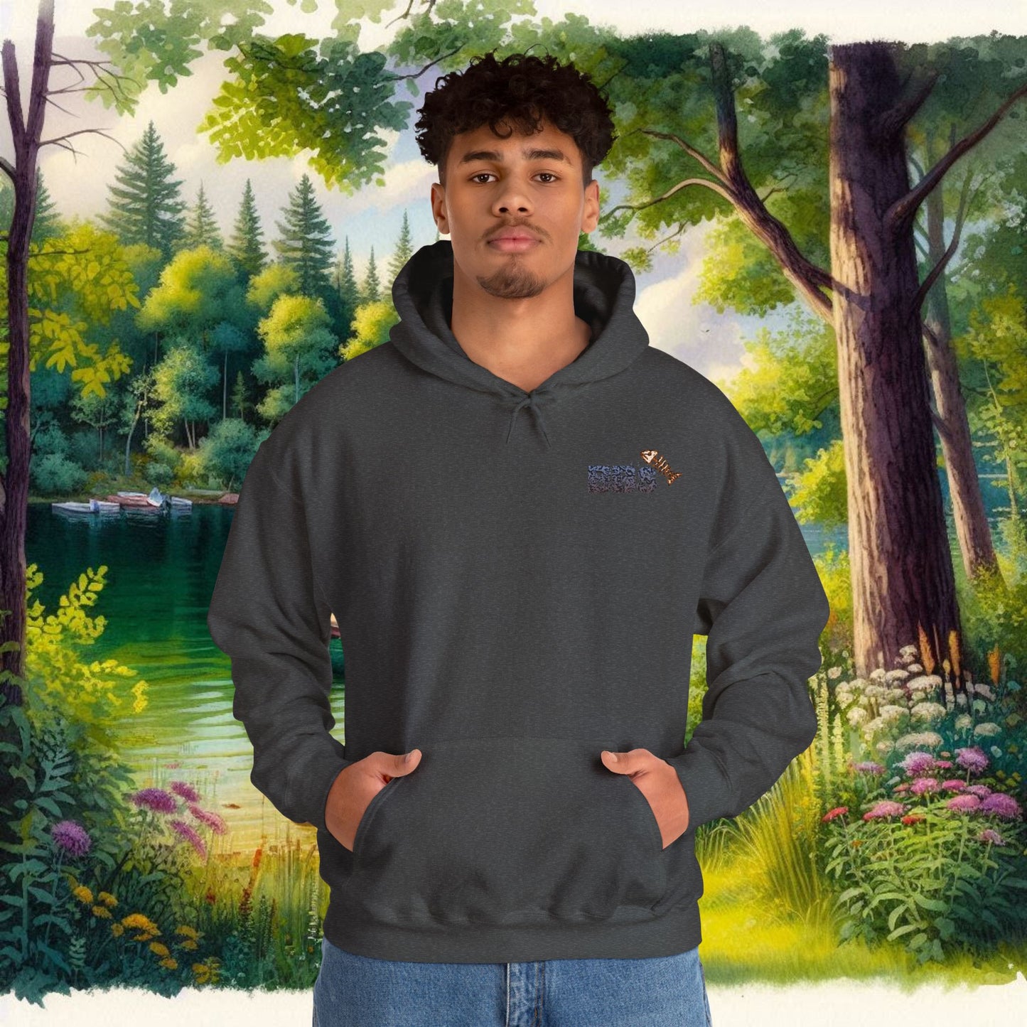 BBS Woodcut Bass Heavy Blend™ Hooded Sweatshirt
