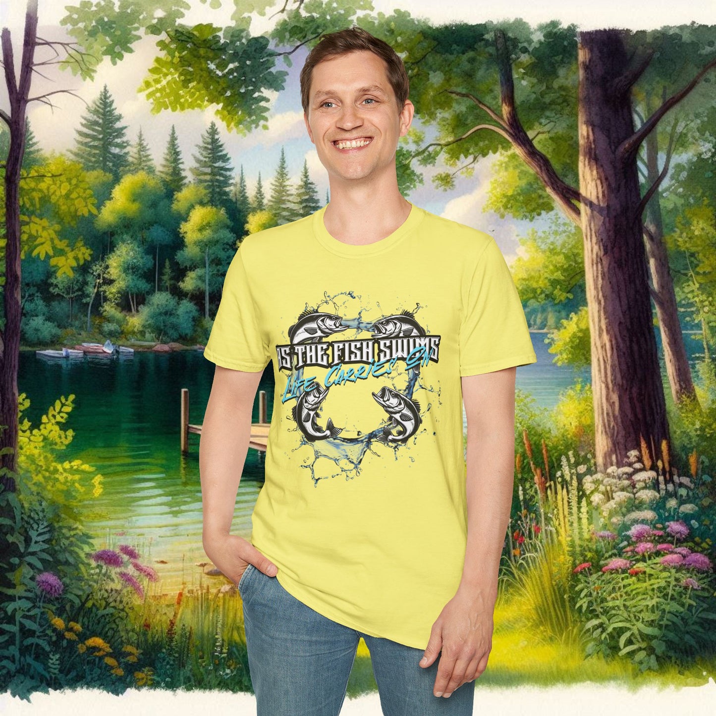 As the Fish Swims T-Shirt BBS Design