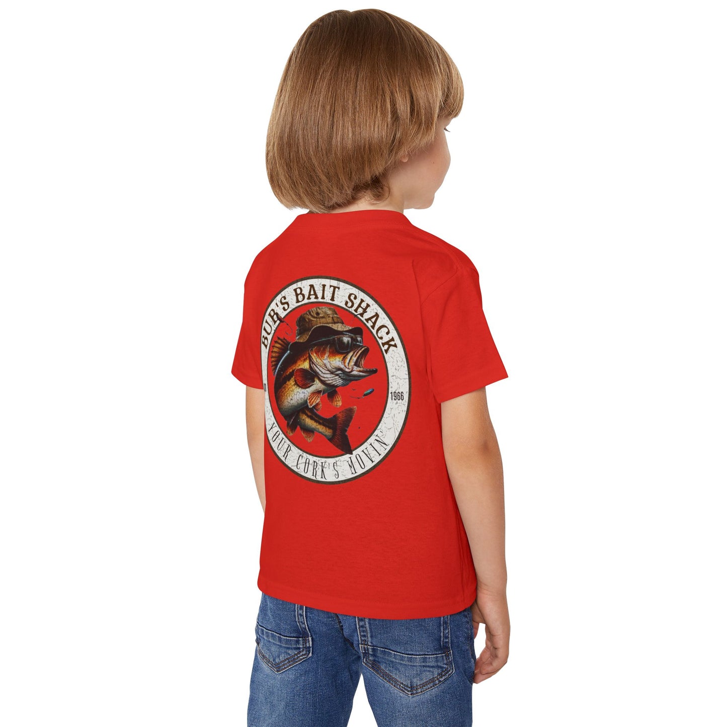 Bub's Bait Shack Heavy Cotton™ Toddler T-shirt with Back Image