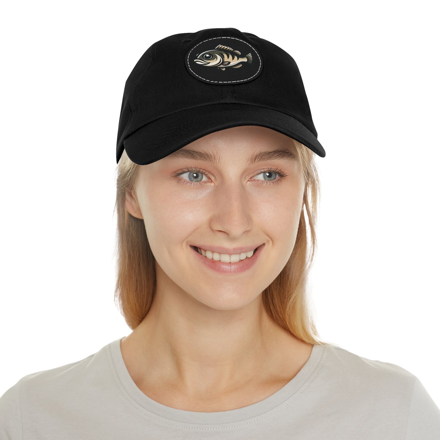 Hat - Mascot Bass Leather Patch Dad Hat (Round)