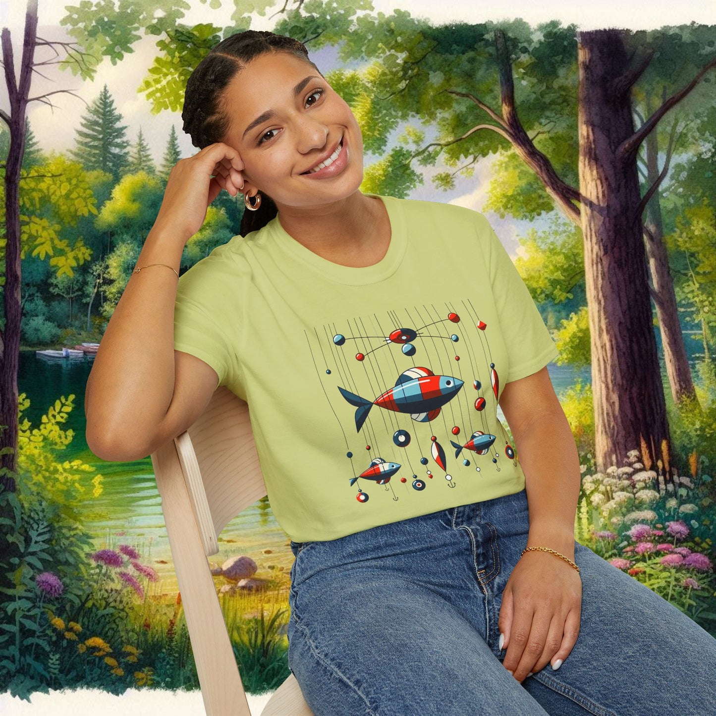 Mobile Fishing Unisex Softstyle T-Shirt