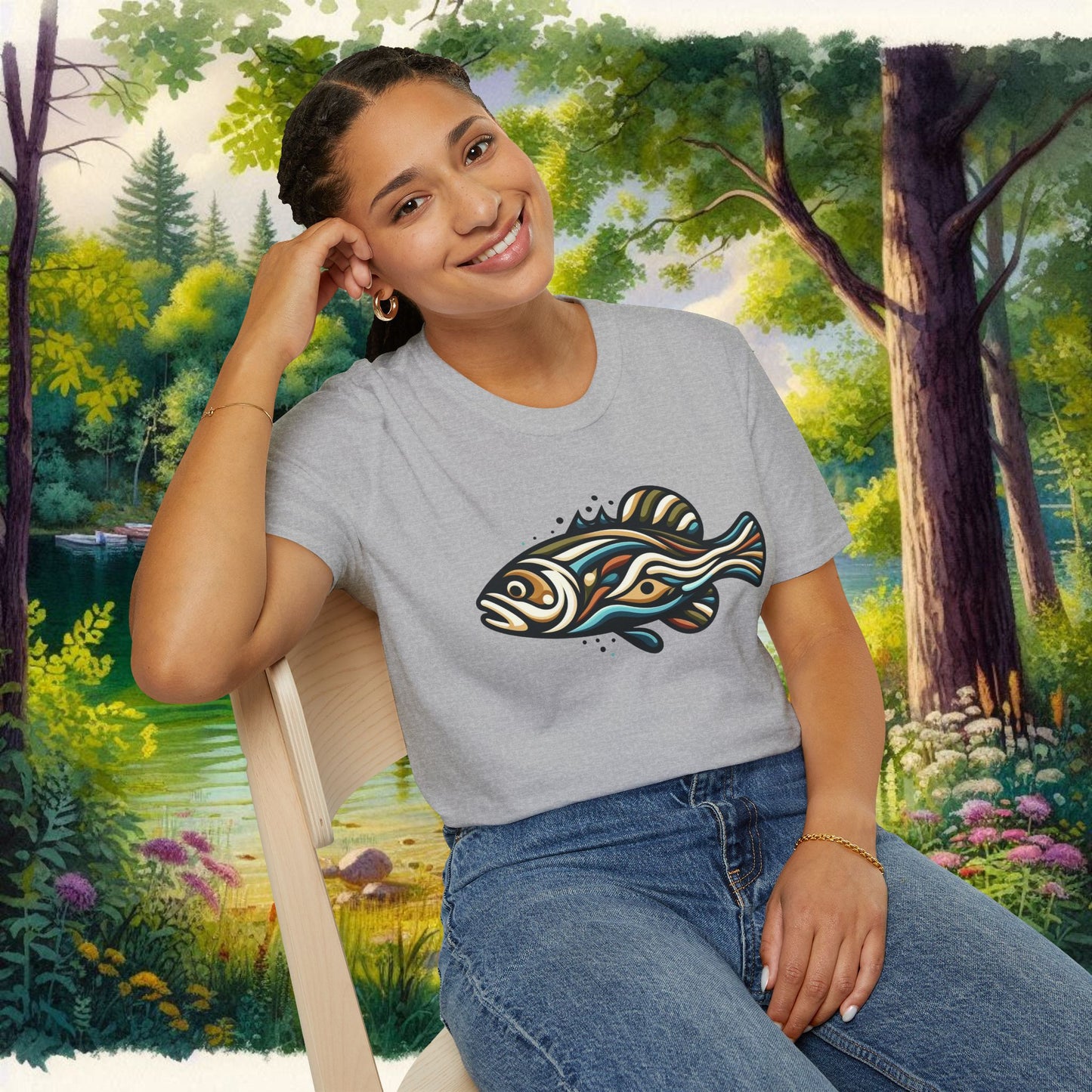 Painted Bass Shirt Unisex Softstyle T-Shirt