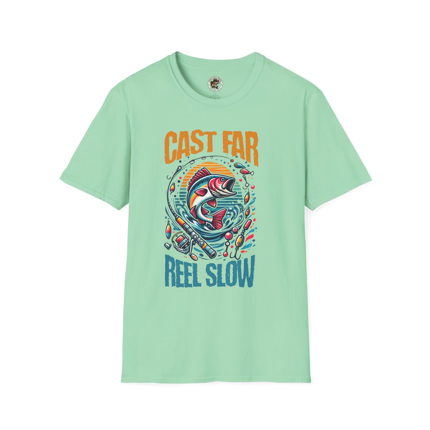 Fishing Enthusiast T-Shirt - Cast Far Reel Slow