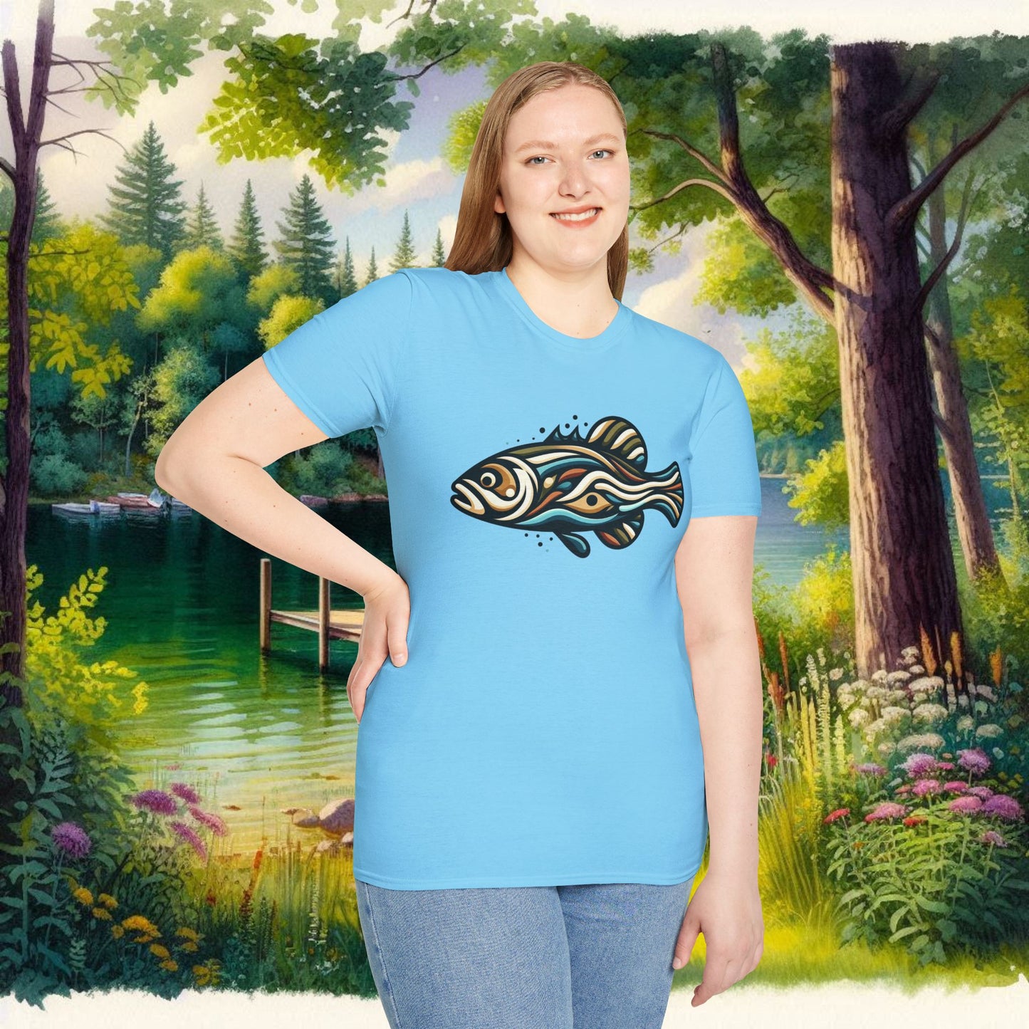 Painted Bass Shirt Unisex Softstyle T-Shirt