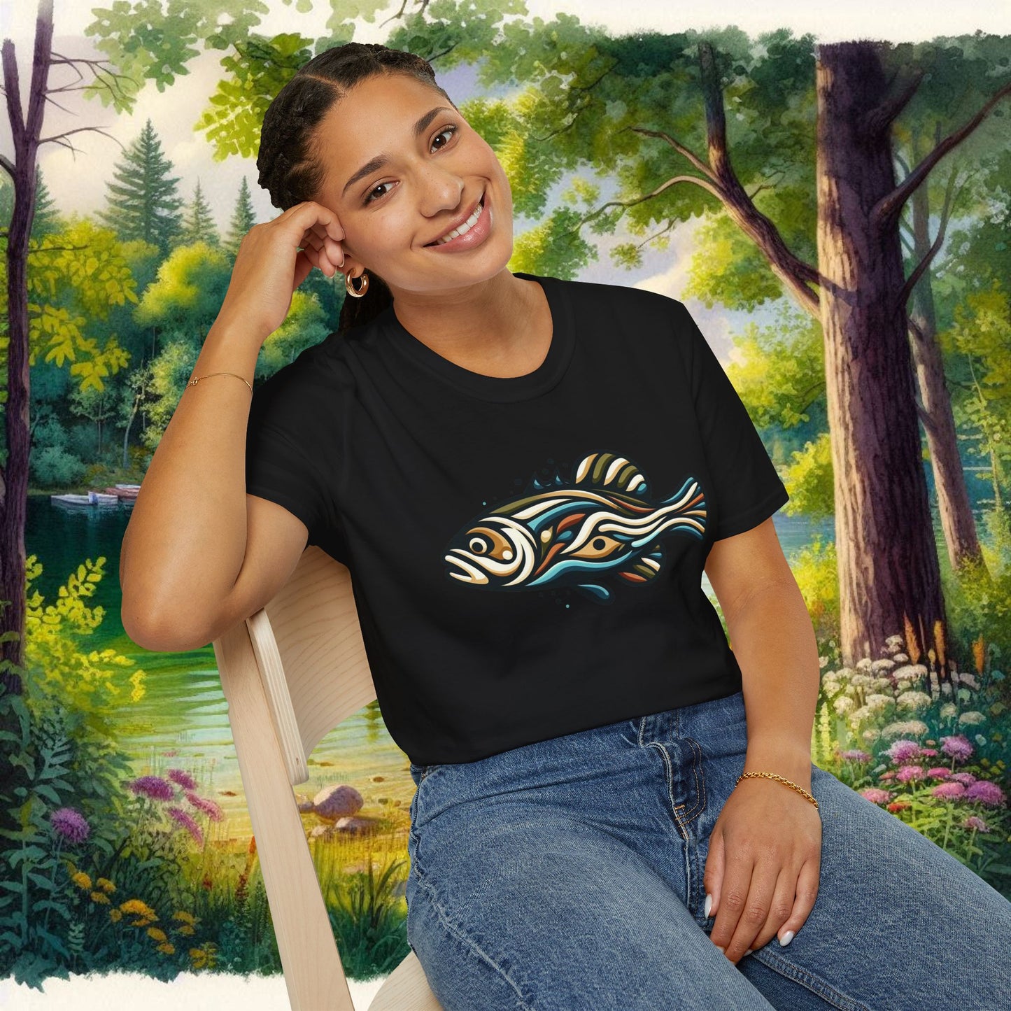 Painted Bass Shirt Unisex Softstyle T-Shirt