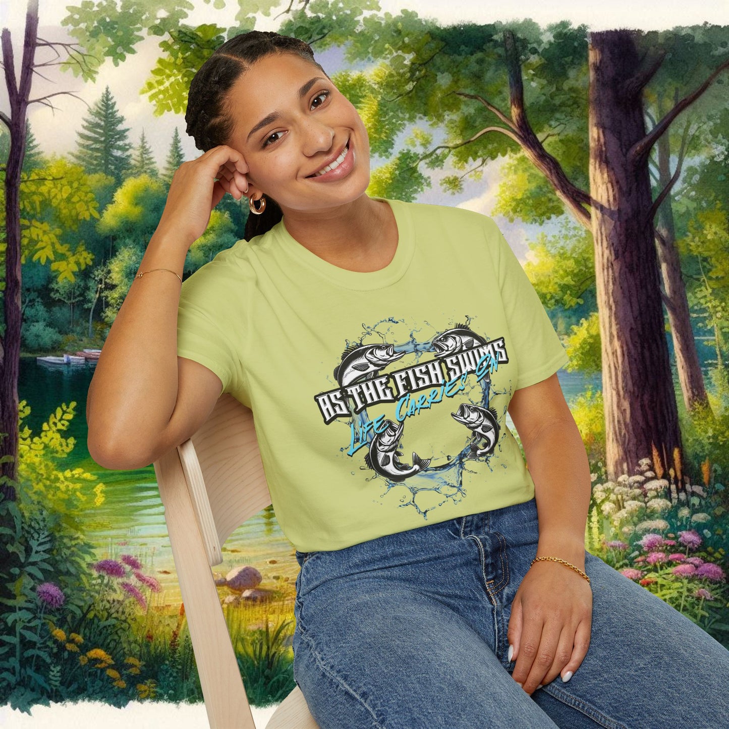As the Fish Swims T-Shirt BBS Design