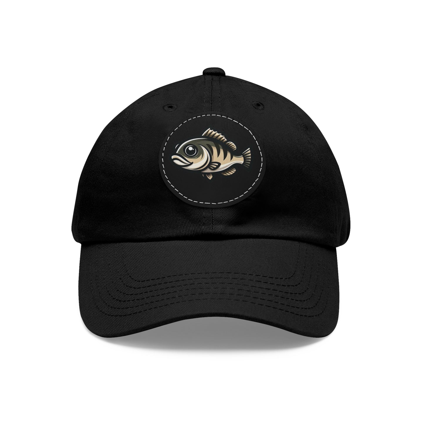 Hat - Mascot Bass Leather Patch Dad Hat (Round)