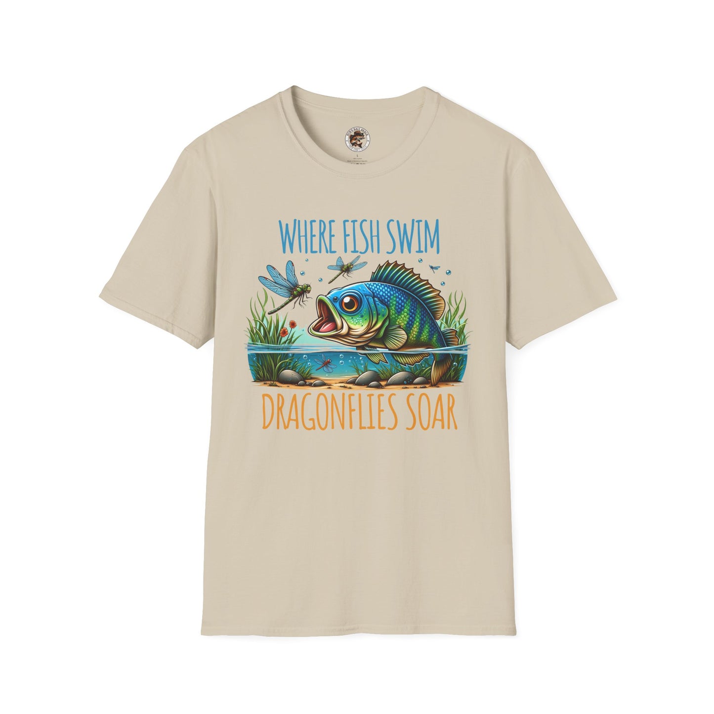 Where Fish Swim, Dragonflies Soar Design T-shirt