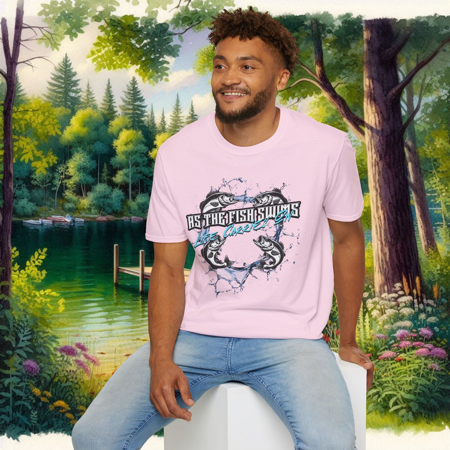 As the Fish Swims T-Shirt BBS Design