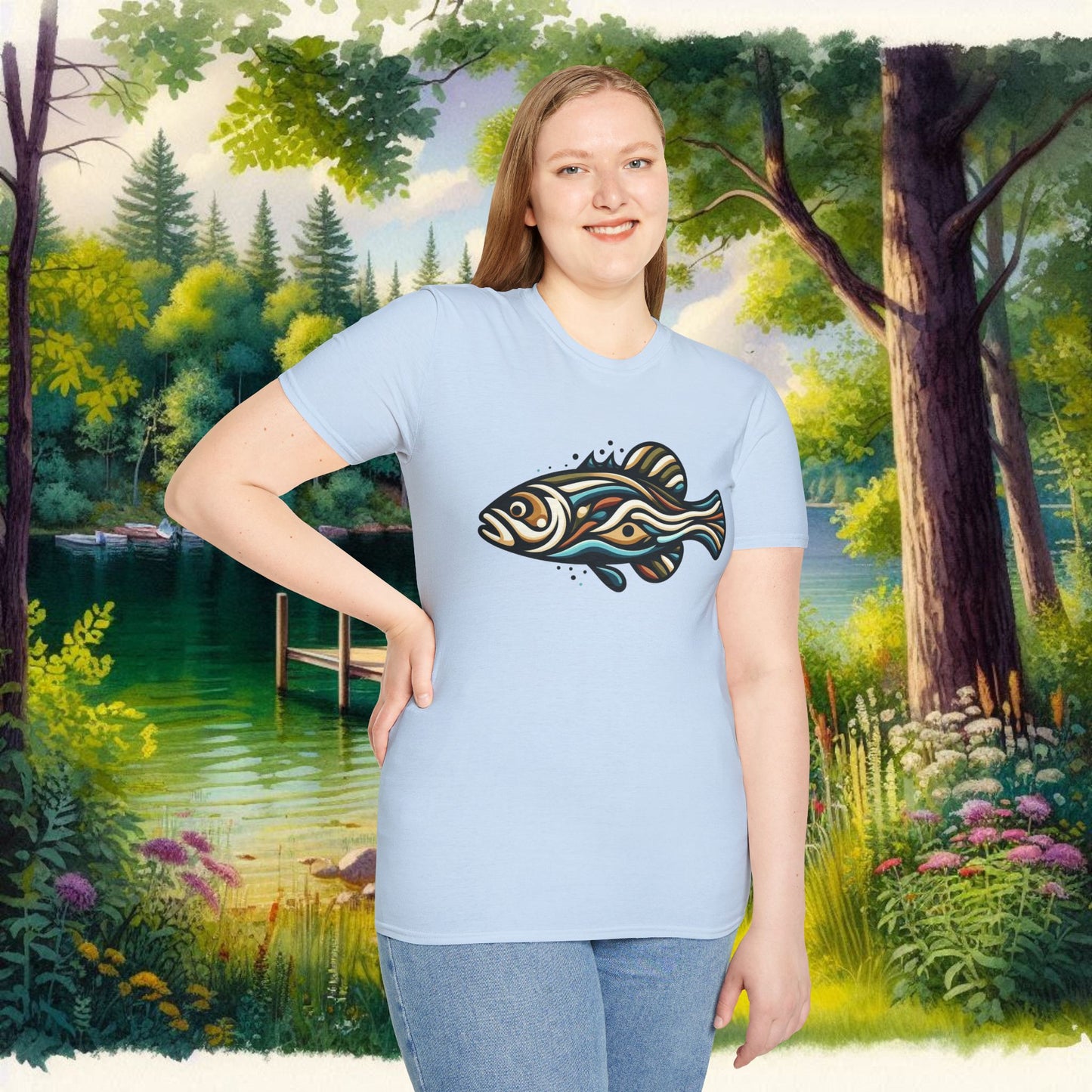Painted Bass Shirt Unisex Softstyle T-Shirt