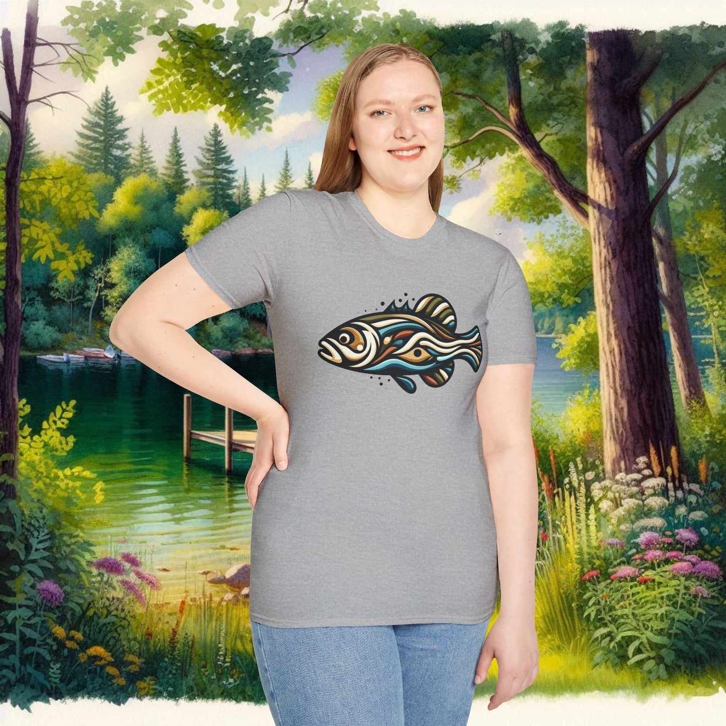 Painted Bass Shirt Unisex Softstyle T-Shirt