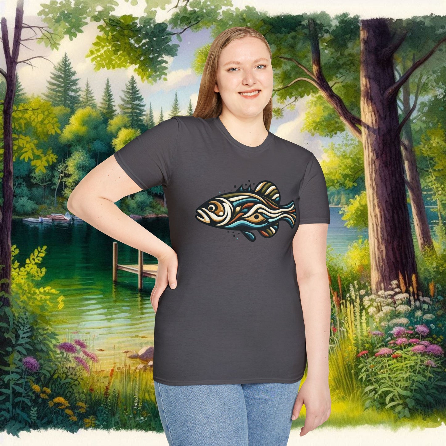 Painted Bass Shirt Unisex Softstyle T-Shirt