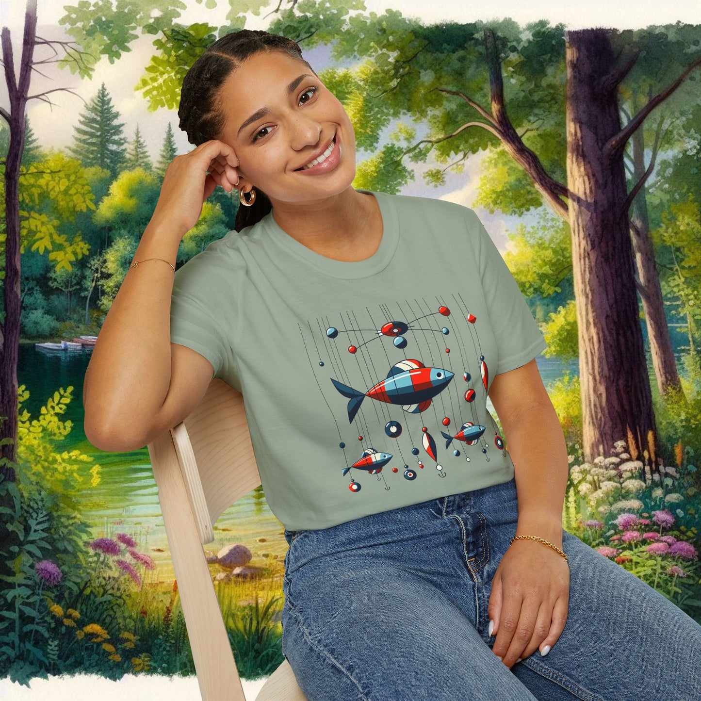 Mobile Fishing Unisex Softstyle T-Shirt
