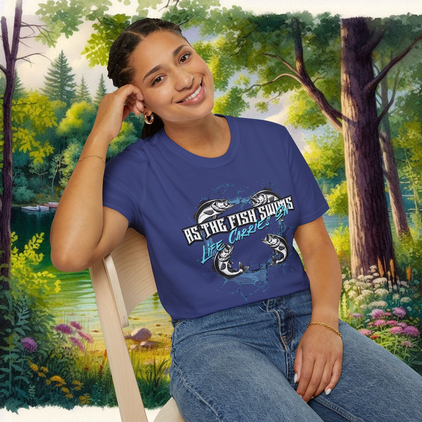 As the Fish Swims T-Shirt BBS Design