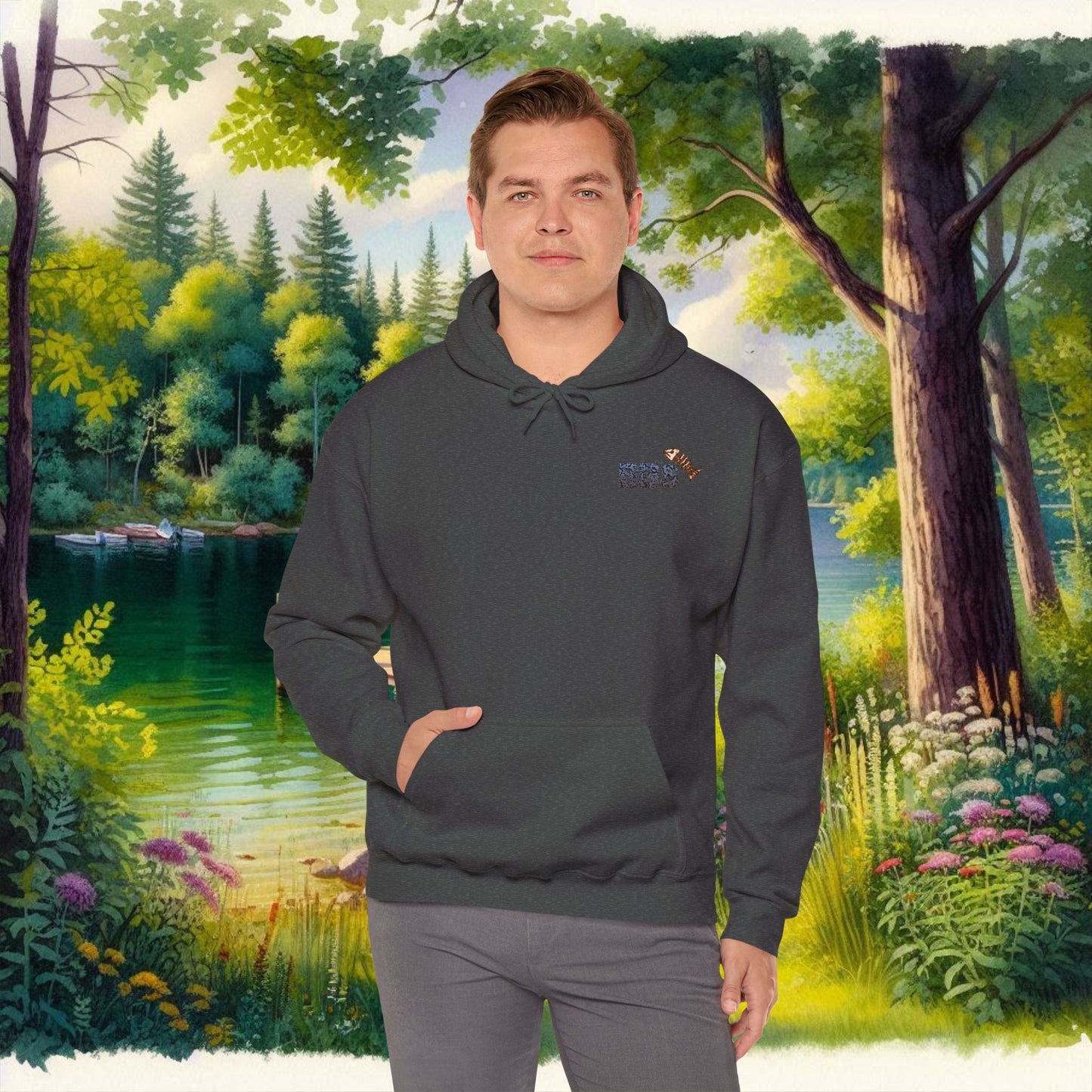 BBS Woodcut Bass Heavy Blend™ Hooded Sweatshirt