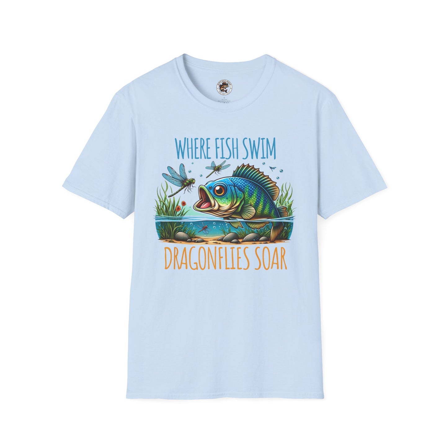 Where Fish Swim, Dragonflies Soar Design T-shirt