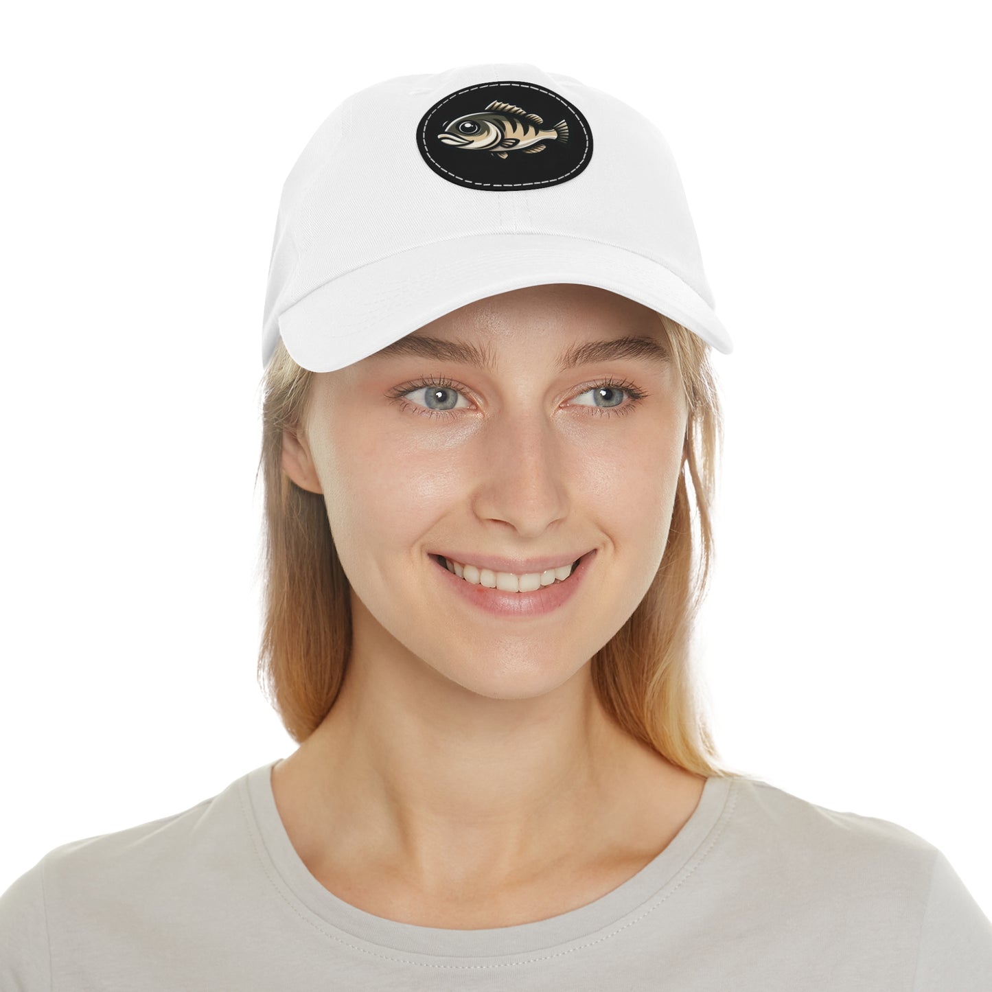Hat - Mascot Bass Leather Patch Dad Hat (Round)