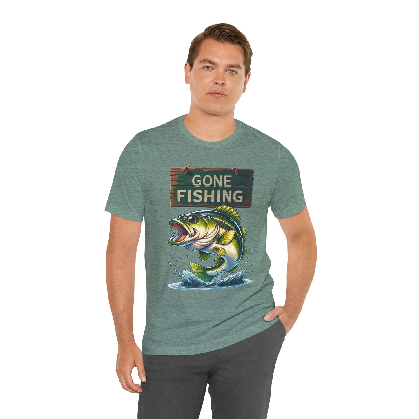 Gone Fishing Unisex Short Sleeve Tee - Perfect for Anglers and Nature Lovers