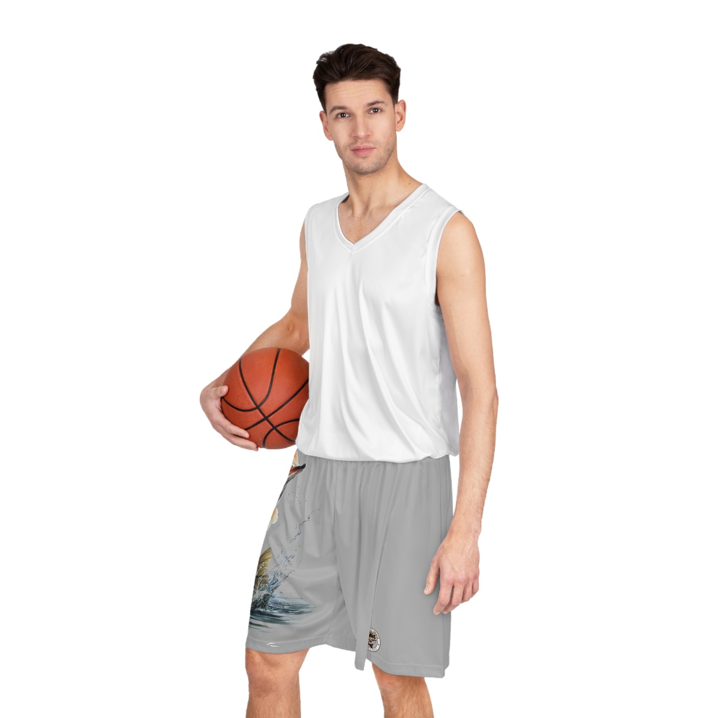 Jumping Bass Basketball Shorts (AOP)