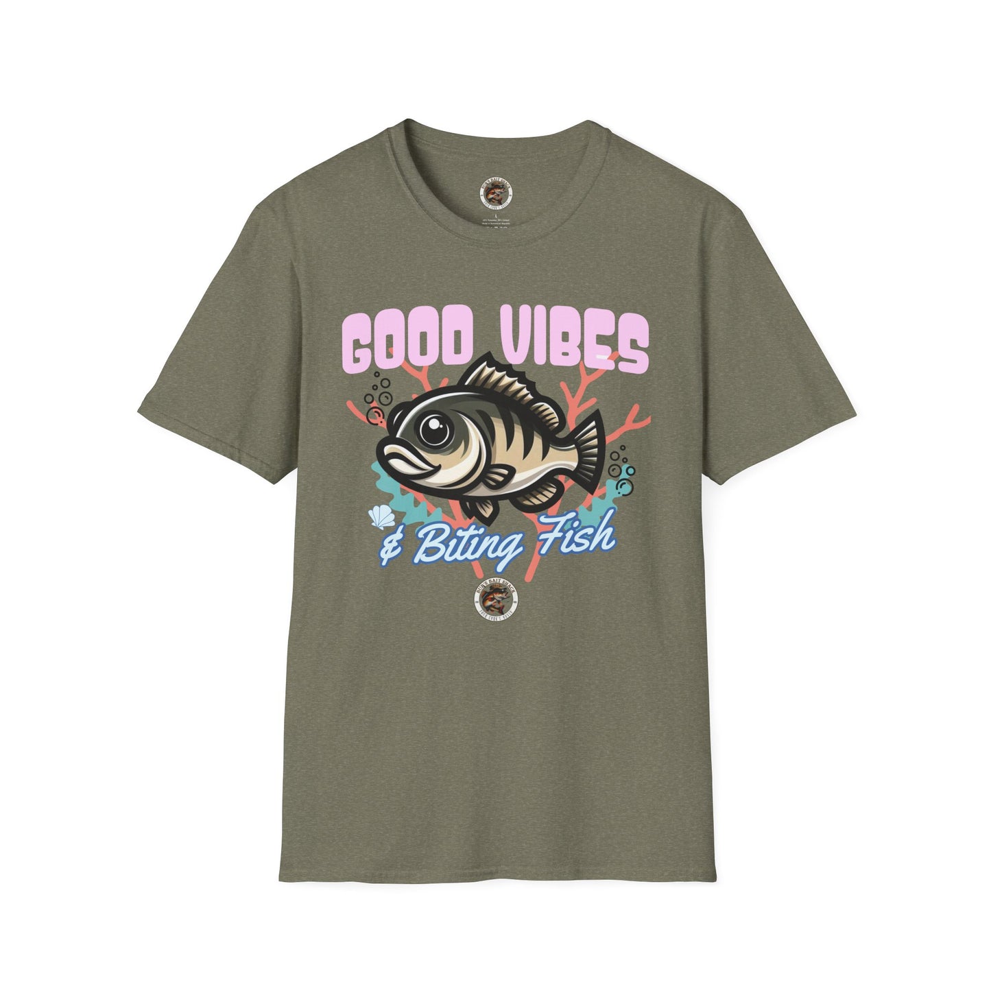 Good Vibes and Biting Fish Tee Unisex Softstyle T-Shirt