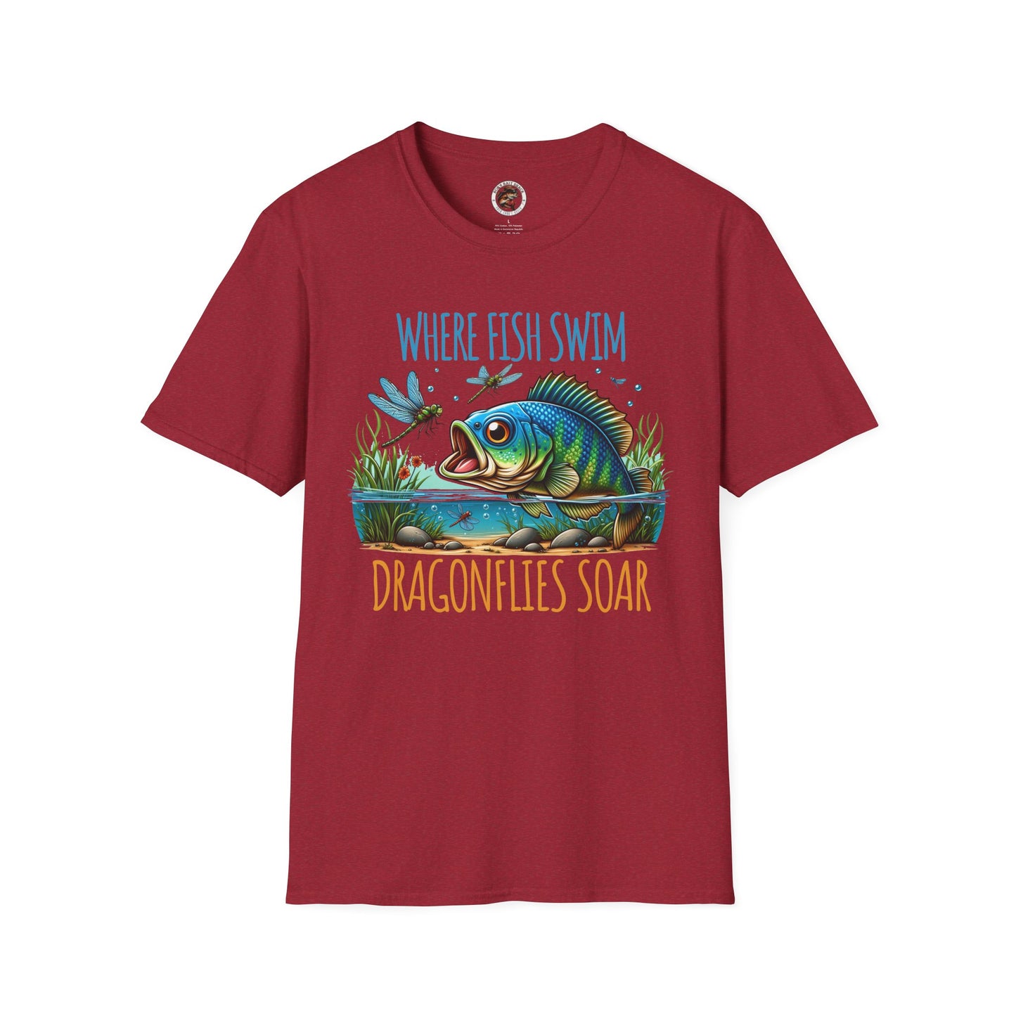 Where Fish Swim, Dragonflies Soar Design T-shirt