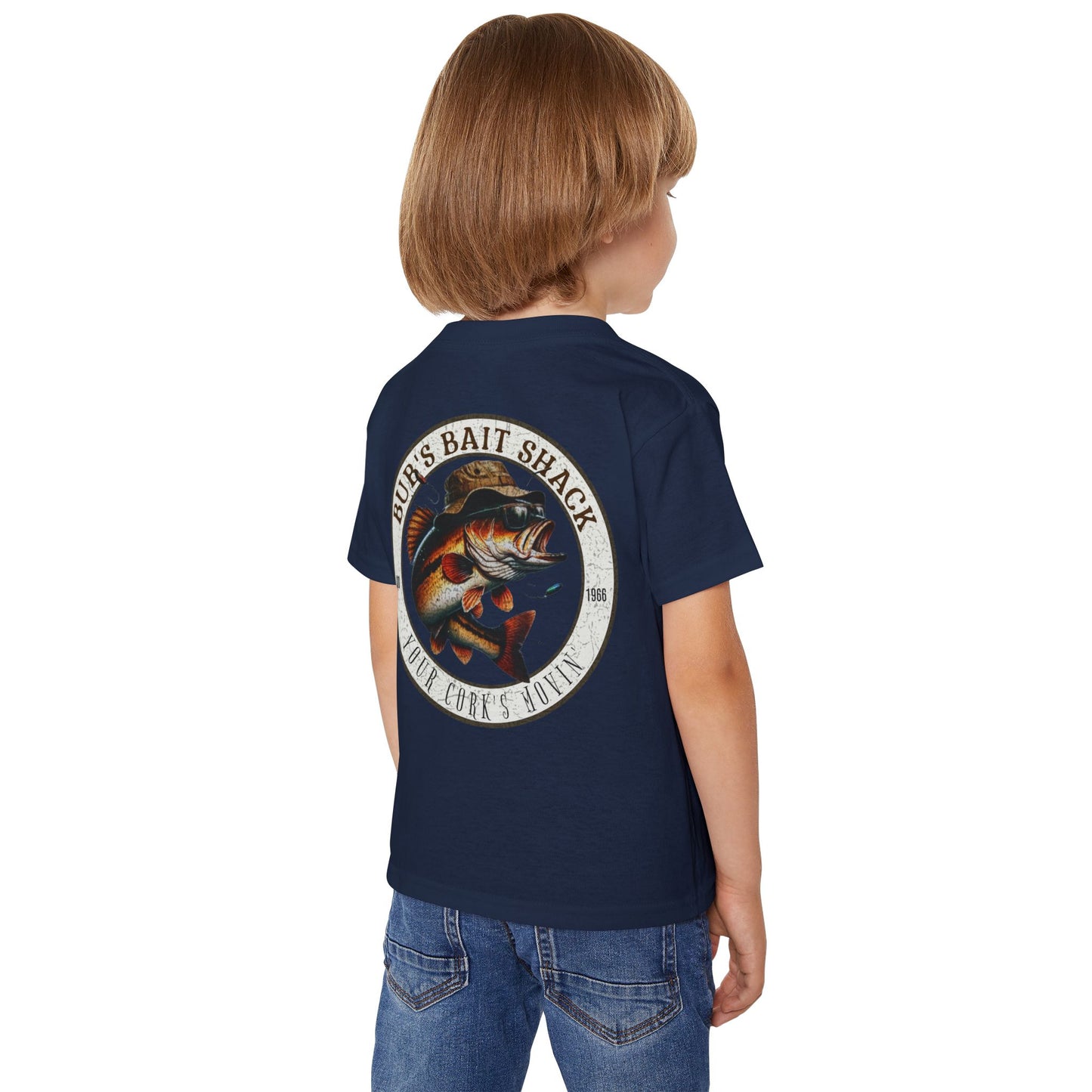 Bub's Bait Shack Heavy Cotton™ Toddler T-shirt with Back Image