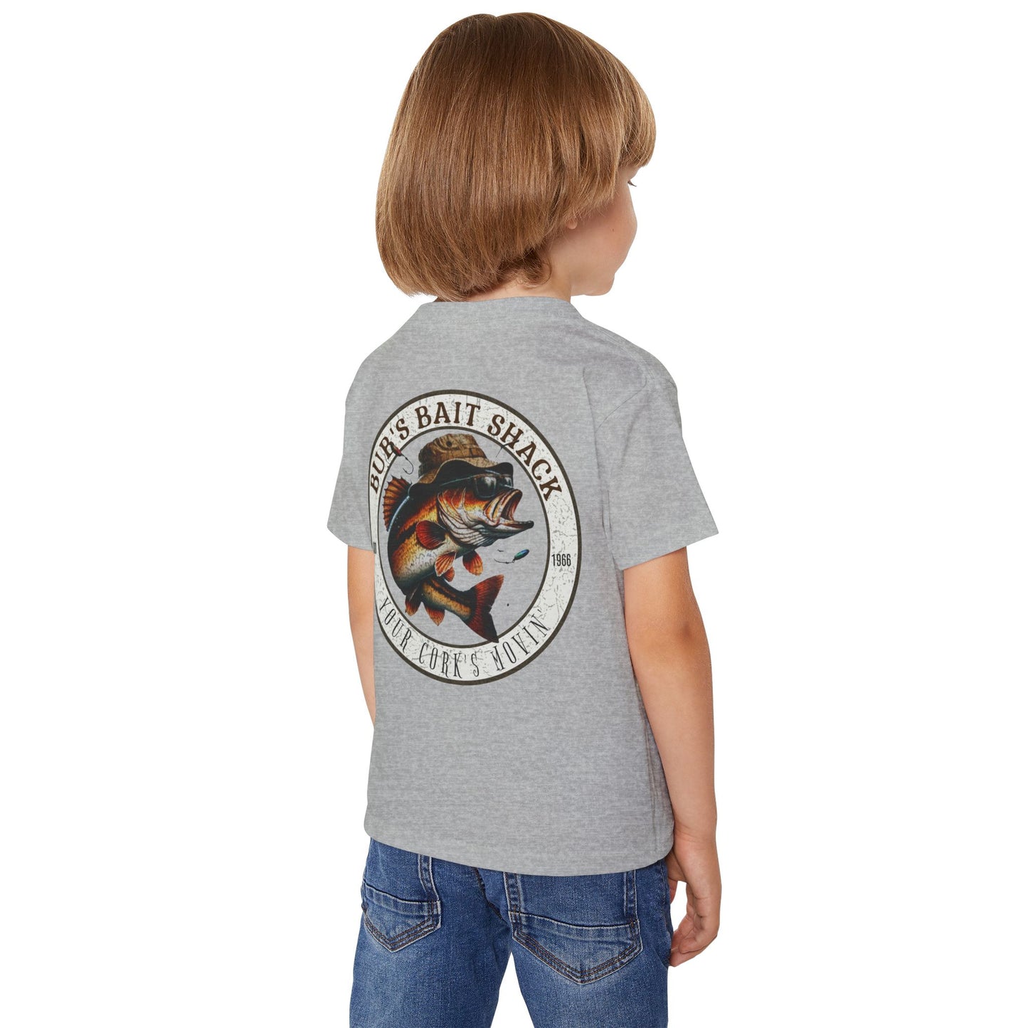 Bub's Bait Shack Heavy Cotton™ Toddler T-shirt with Back Image