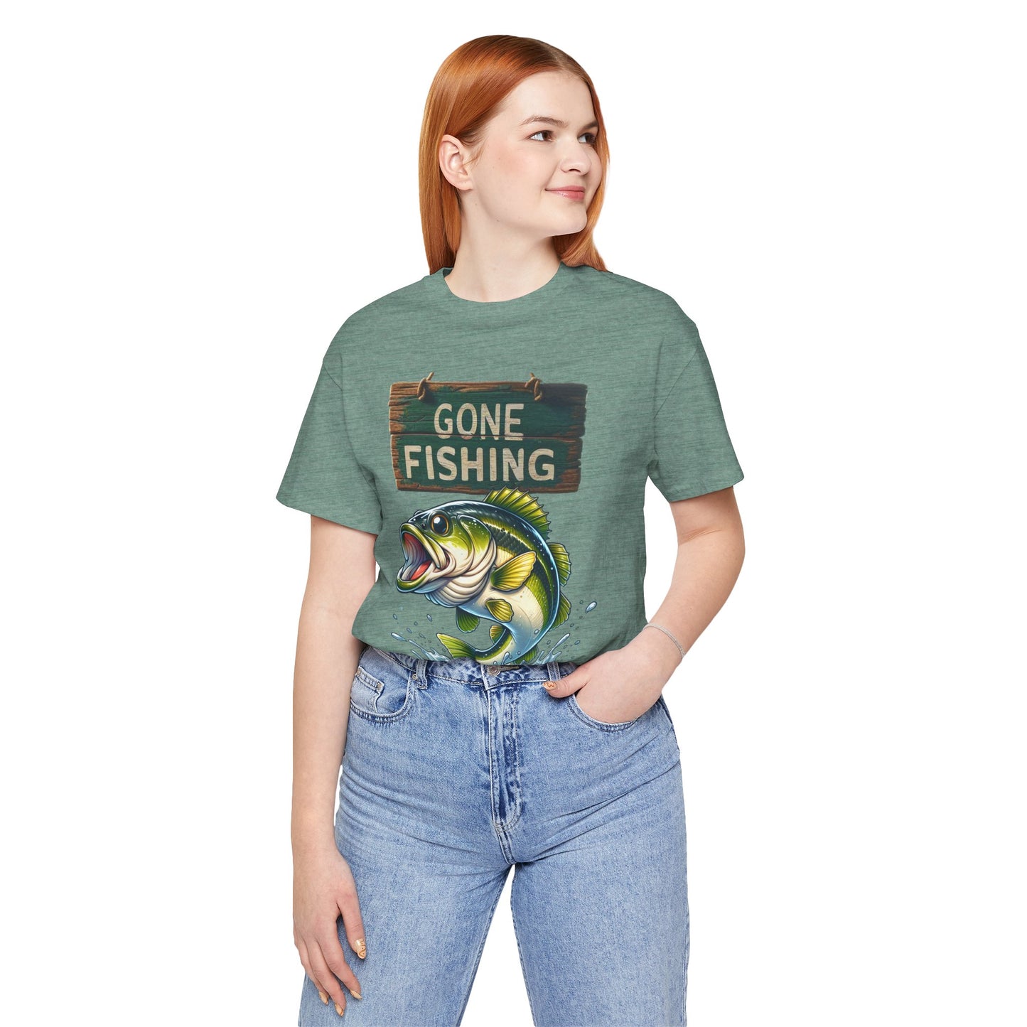 Gone Fishing Unisex Short Sleeve Tee - Perfect for Anglers and Nature Lovers